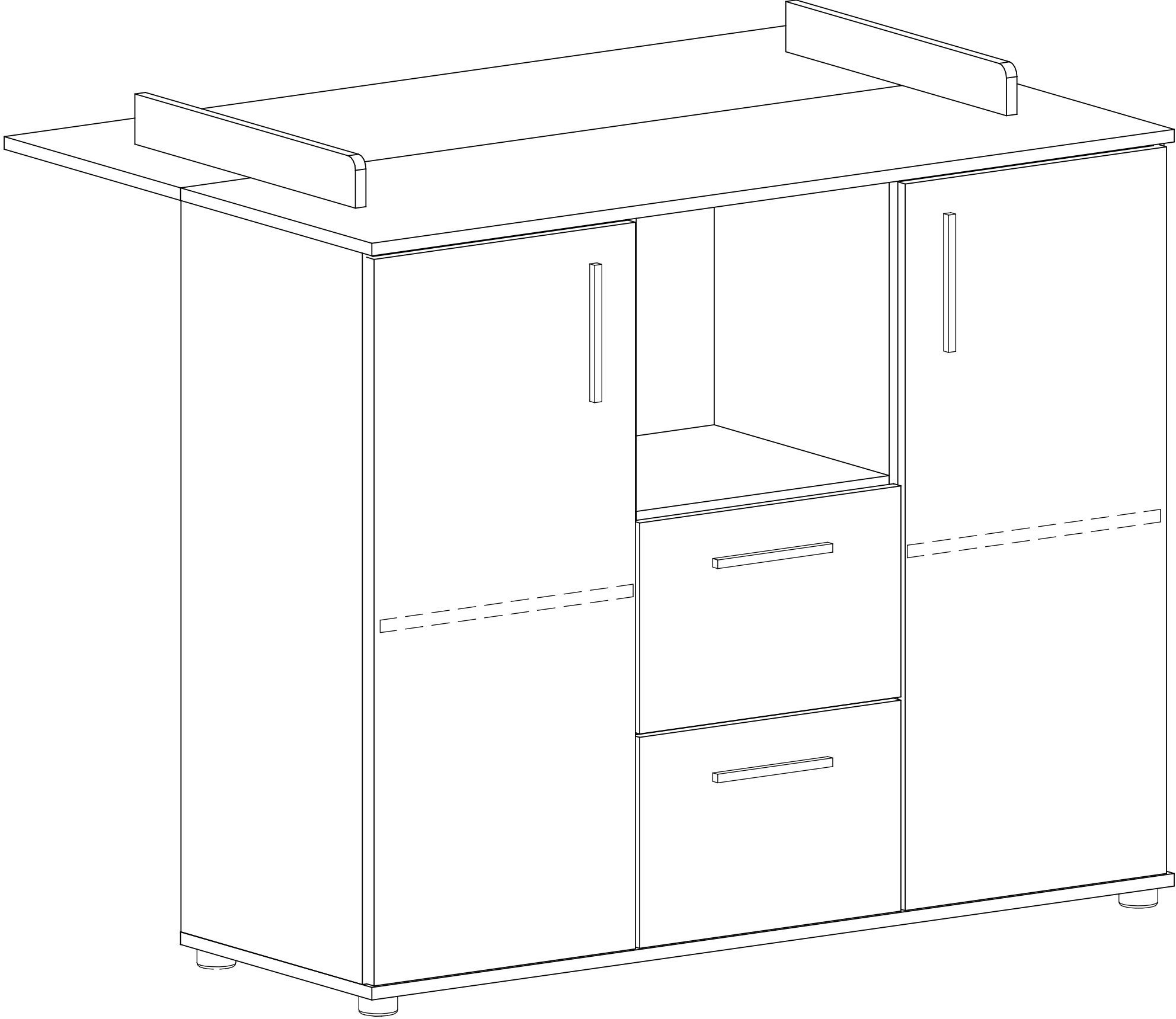 Home affaire changing chest of drawers Geert, Made in Germany