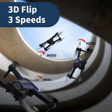 FAKJANK für erwachsene, RC Quadcopter Gestensteuerung, 3D Flip für anfänger Drohne (720P, mit FPV Live Übertragung Faltbar Mini DrohneKopflosemModusHöhenhaltung)