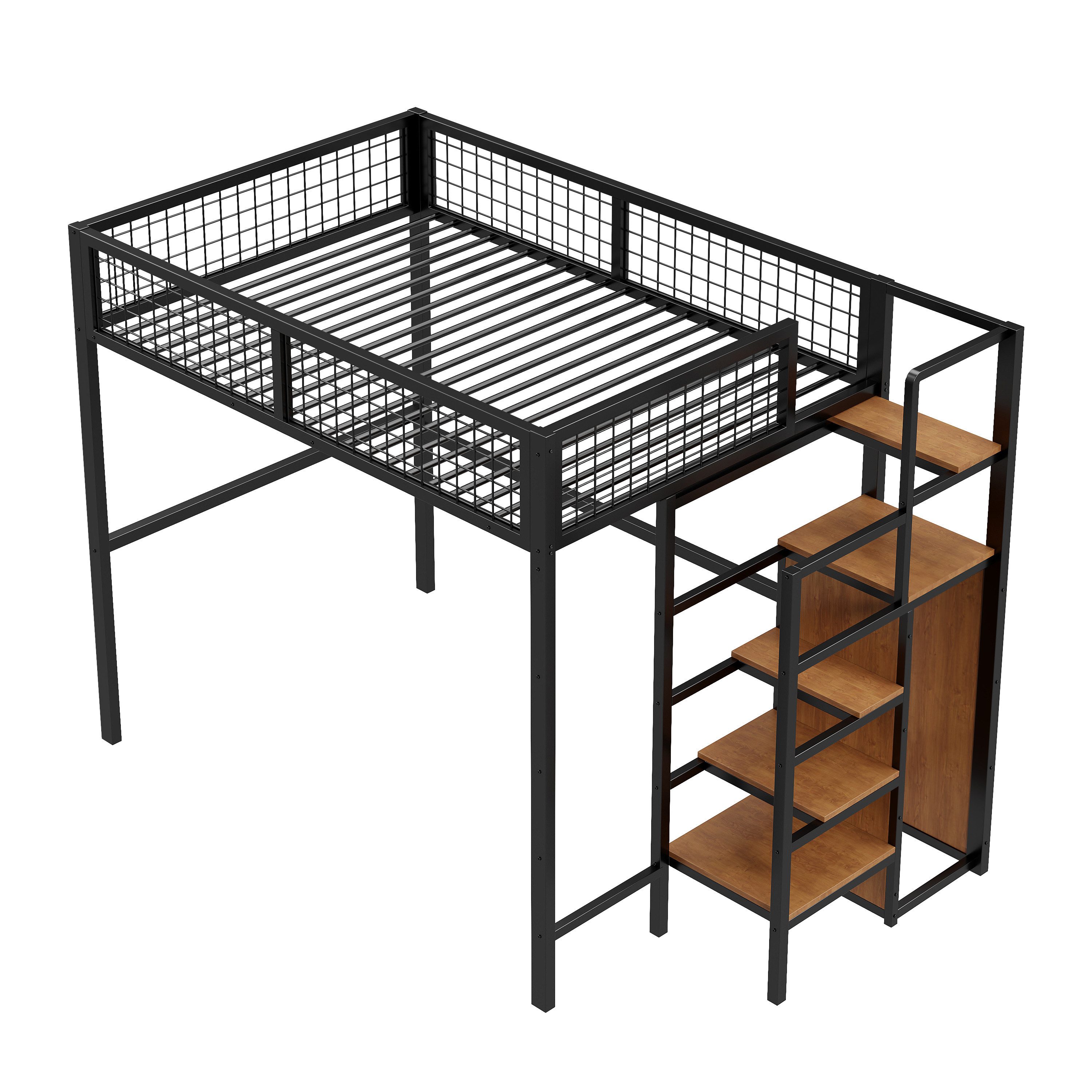 REDOM Metallbett Hochbett Einzelbett Stauraumbett Funktionsbett günstig online kaufen
