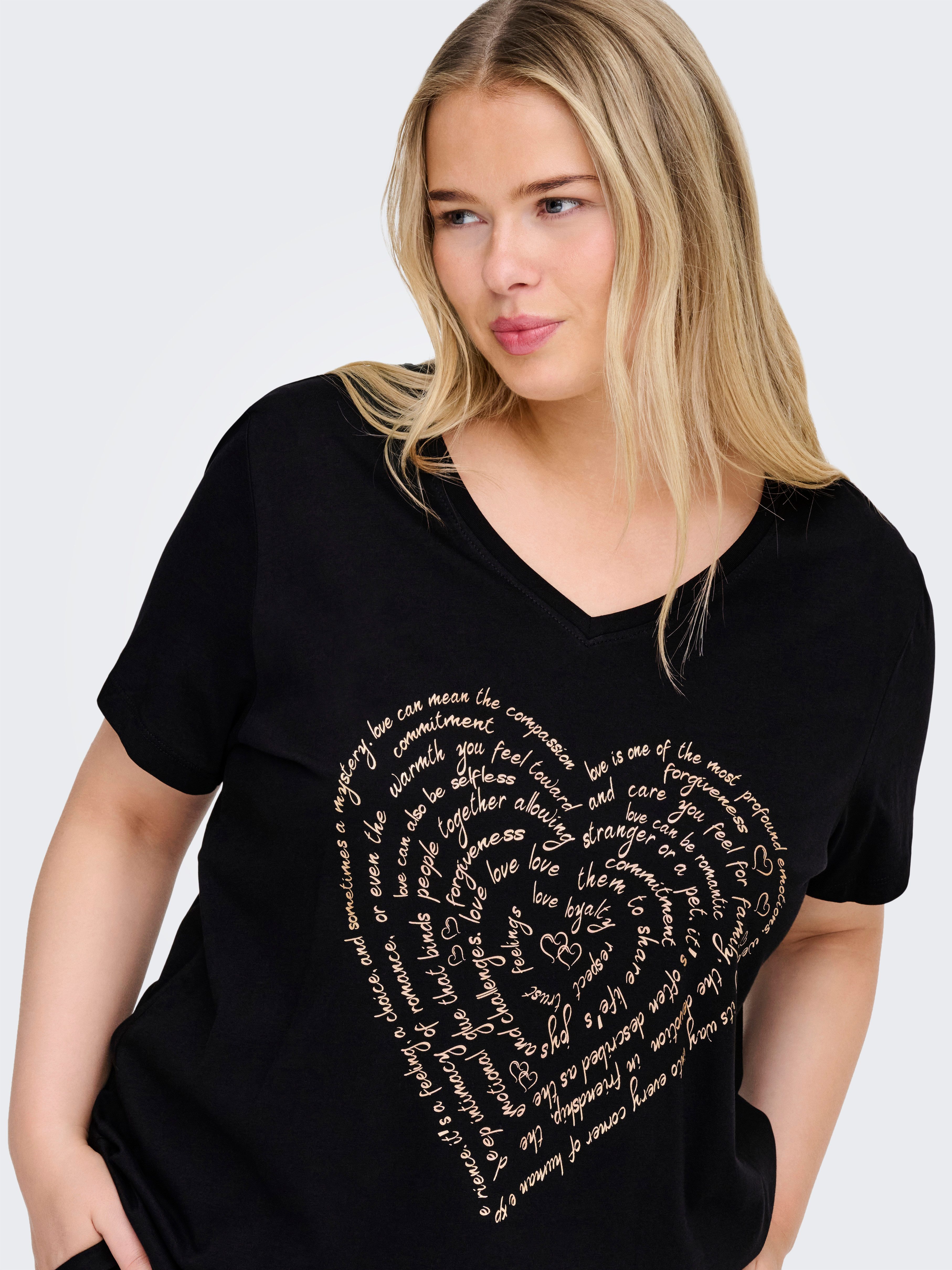 ONLY CARMAKOMA Kurzarmshirt CARLYDIA LIFE SS V-NECK REG TEE JRS günstig online kaufen