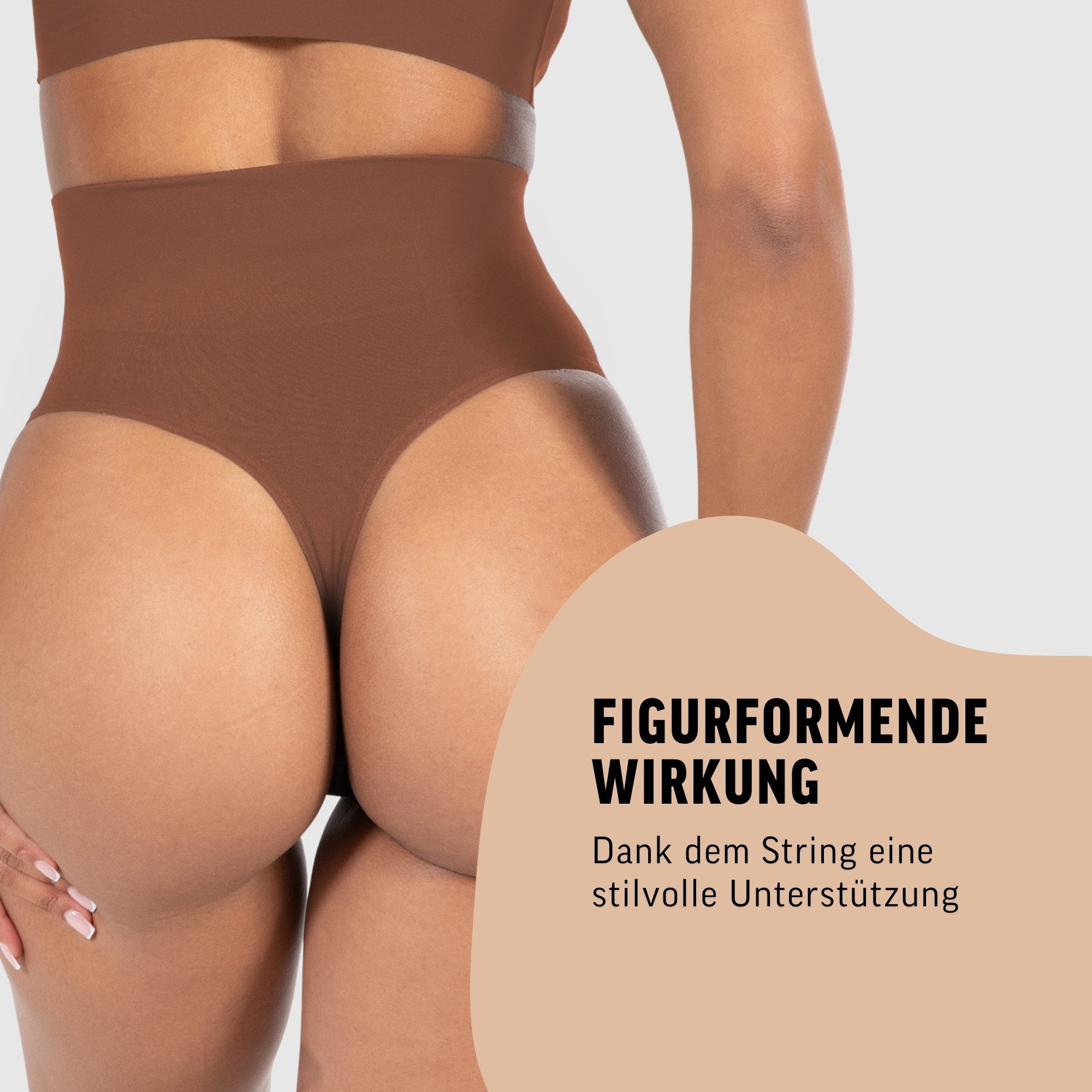 Smilodox String Nysa, Mid Waist Miederslip Shaping Tanga, Formende Shapewear Figurformende Miederhose, Seamless Unterwäsche Unterhose