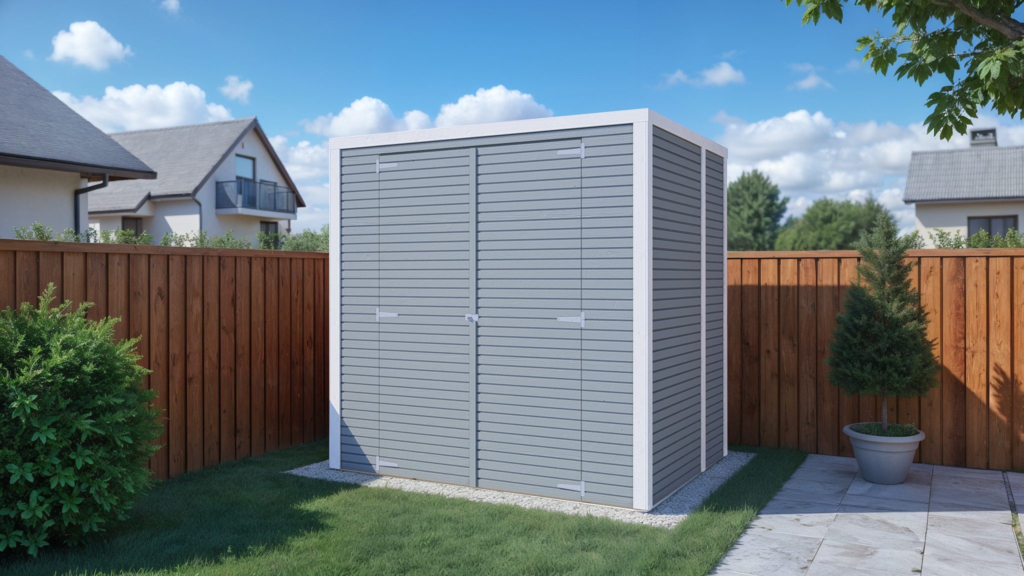 BERTILO Gerätehaus Box 2, in verschiedenen Farben, BxT: 207,2x170,3 cm, Hohe Doppeltür, hohe Wände – mehr Raum