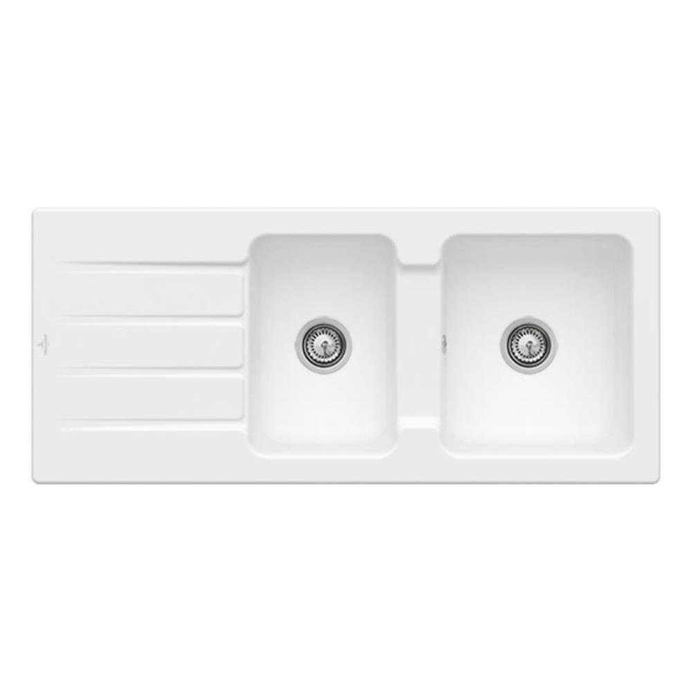 Villeroy & Boch Küchenspüle Architectura 80 mit Handbetätigung Classicline RW Stone White, 116/510 cm