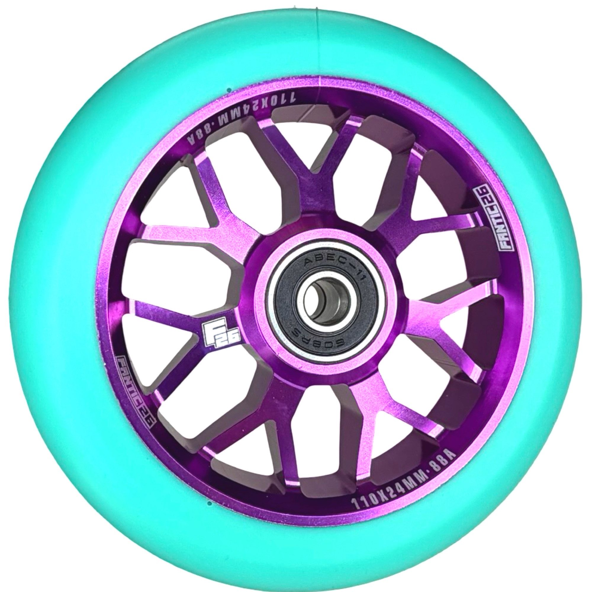 Fantic26 Stuntscooter Fantic26 Spy7 Stunt-Scooter Rolle 110mm Abec11 Lila/Pu Mint