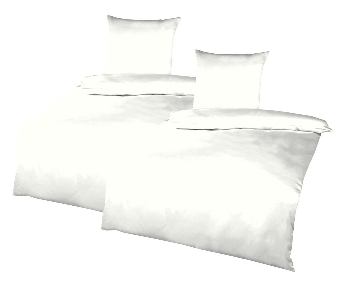 JACK Bettwäsche JACK by Kaeppel 135x200cm 4 tlg Uni Biber Bettwäsche Weiß / günstig online kaufen