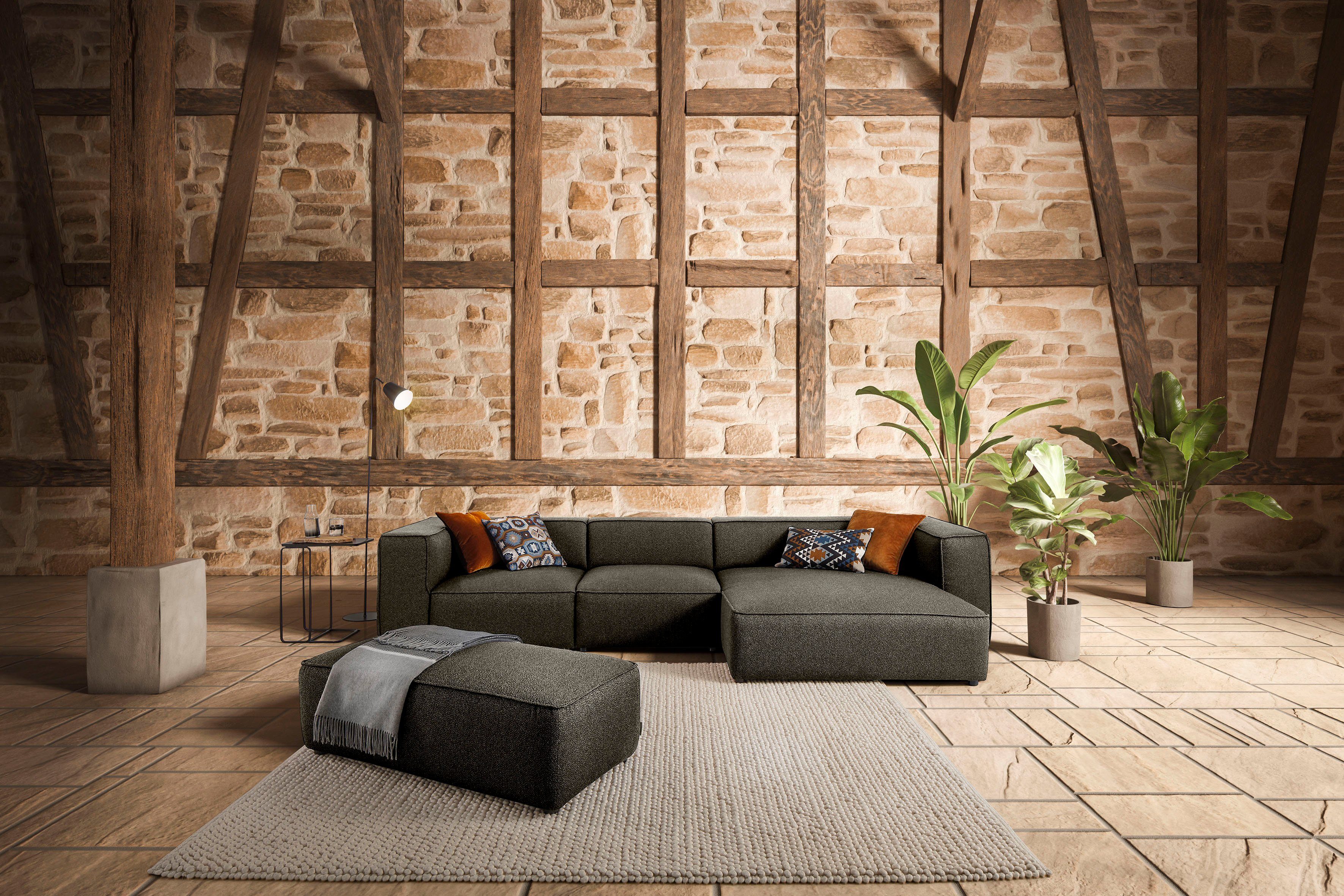 W.SCHILLIG Ecksofa around-the-block Mega Sofa, viel Platz und hoher Sitzkomfort, L-Form, mit eleganter Biese, mit Federkern, Breite 341 cm