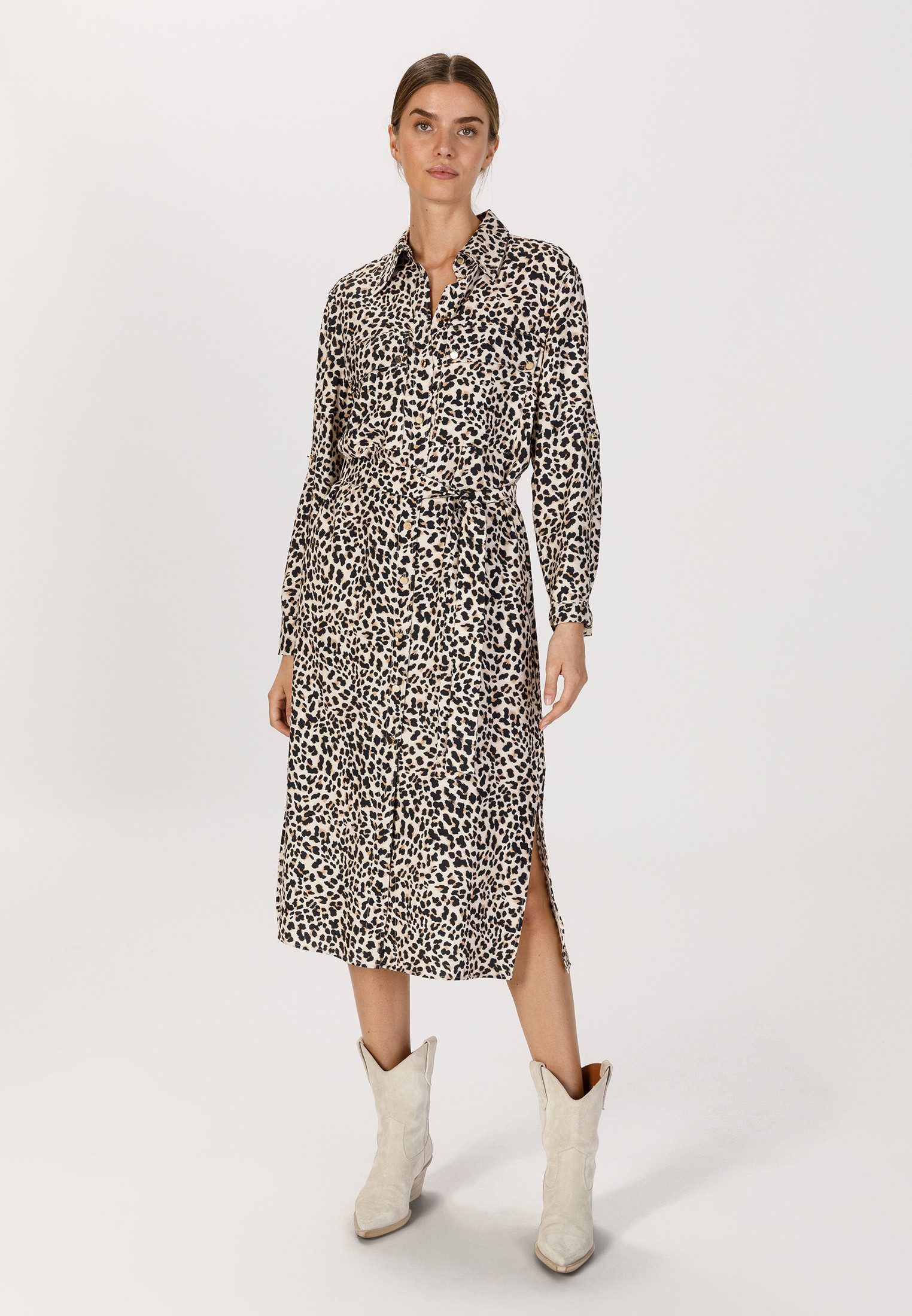 MARC AUREL Hemdblusenkleid mit Leopardenprint günstig online kaufen
