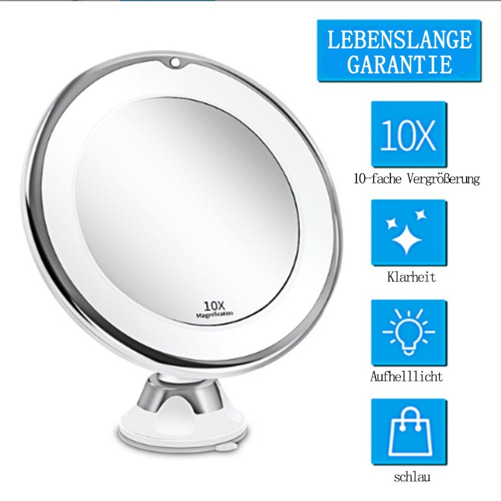 10-Fach GelldG Kosmetikspiegel LED Schminkspiegel Kosmetikspiegel