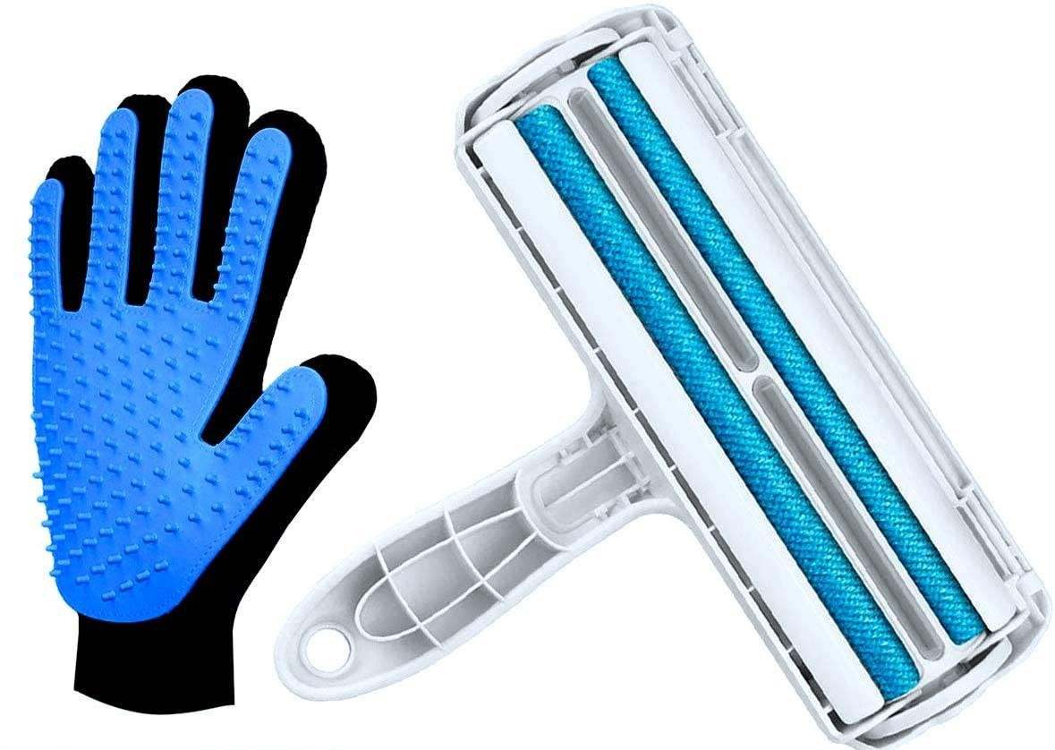 Fusselroller Auroni Tierhaarroller mit Massagehandschuh
