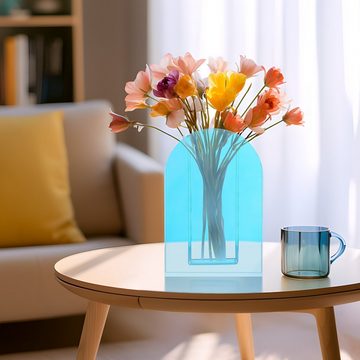 Navaris Dekovase Acryl Vase schillernd - transparente Blumenvase aus Acrylglas - Deko (1 St)