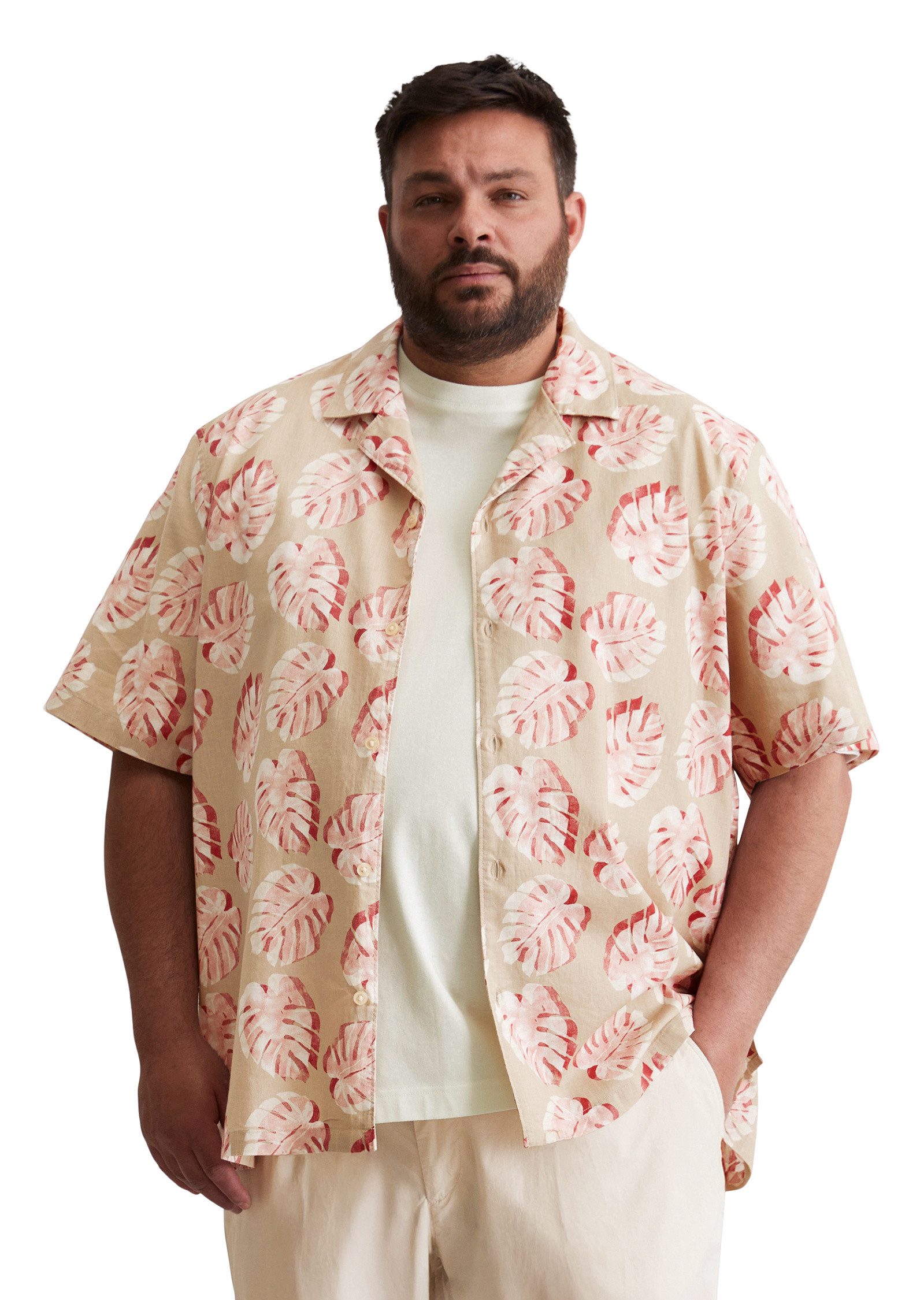 Marc O'Polo Kurzarmhemd aus Leinen und Bio-Baumwolle