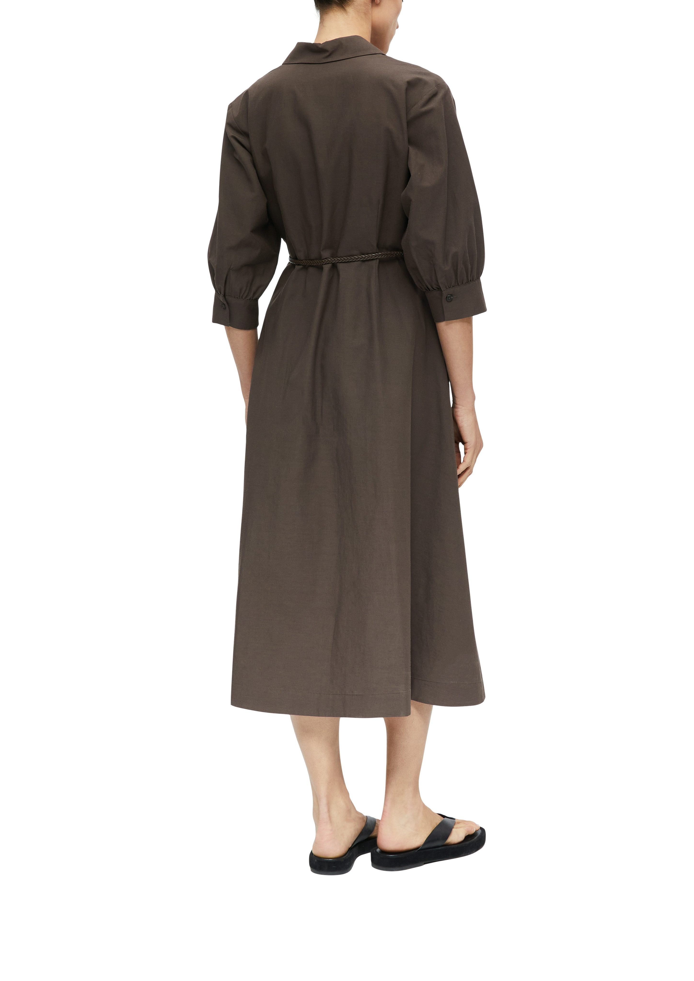 comma Blusenkleid Habalm Sommerkleid mit dekorativem Gürtel