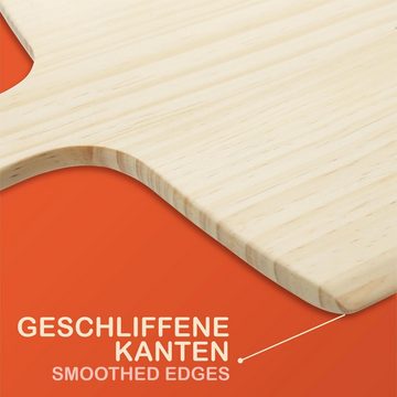 Praknu Pizzaschieber Praknu Pizzaschaufel Holz, (Packung, 1 tlg), Naturbelassen - Aus Kiefernholz - Geschliffene Kanten - Für Pizza mit Ø 28-30 cm