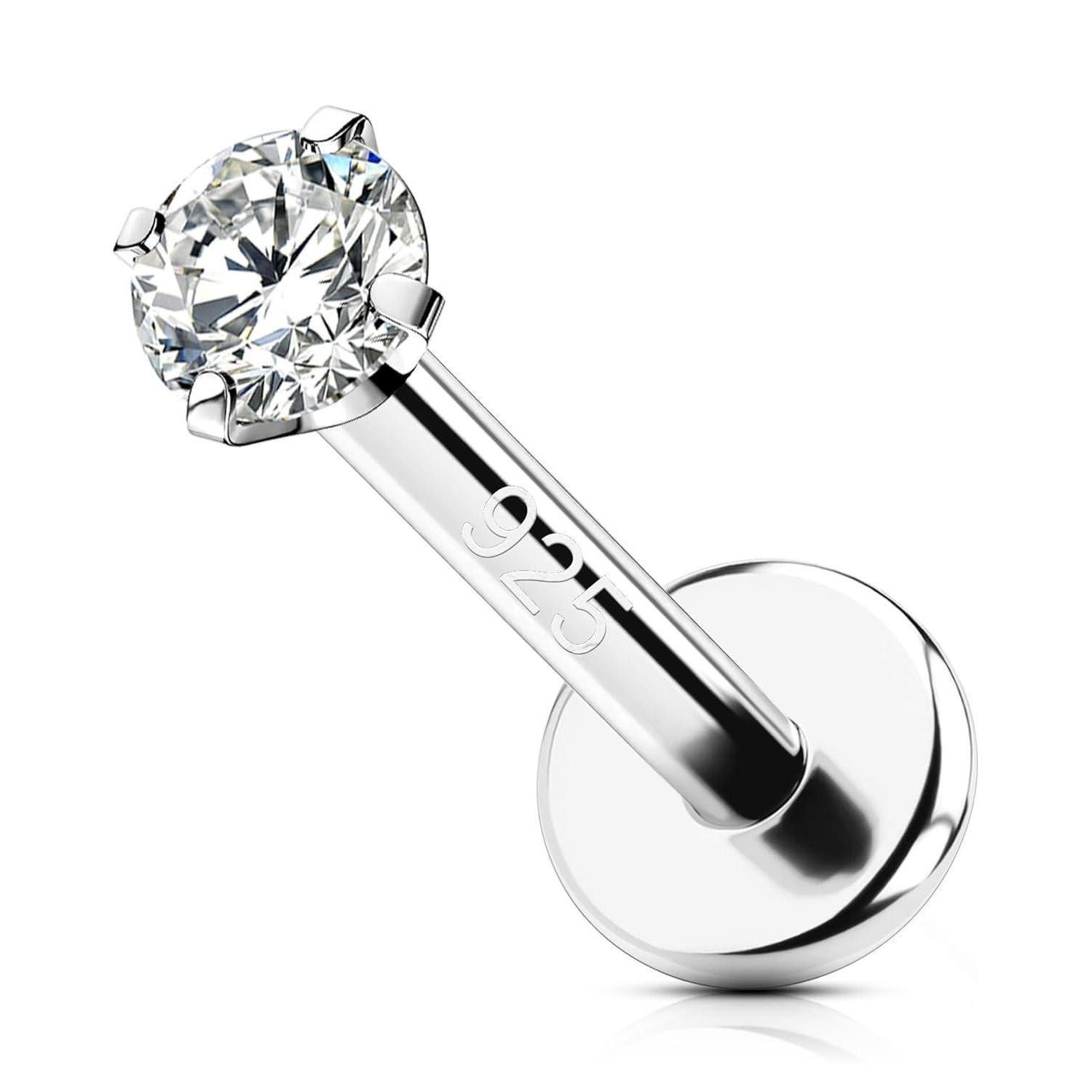 LuxusKollektion Piercing-Set Helix Piercing Silber 925 8mm Innengewinde 16G Knorpel 2mm CZ 16G8mm
