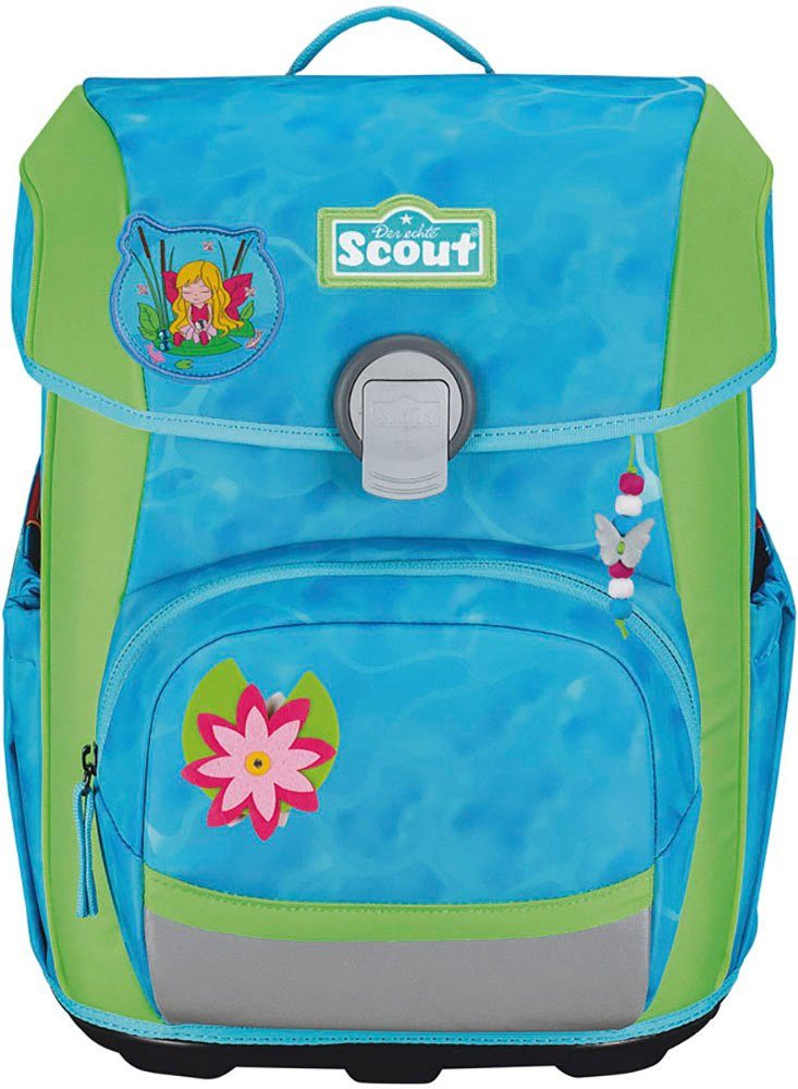 Scout Schulranzen Neo, Water Lily (Set, 4-tlg), 2 Funny Snaps Move; enthält recyceltes Material