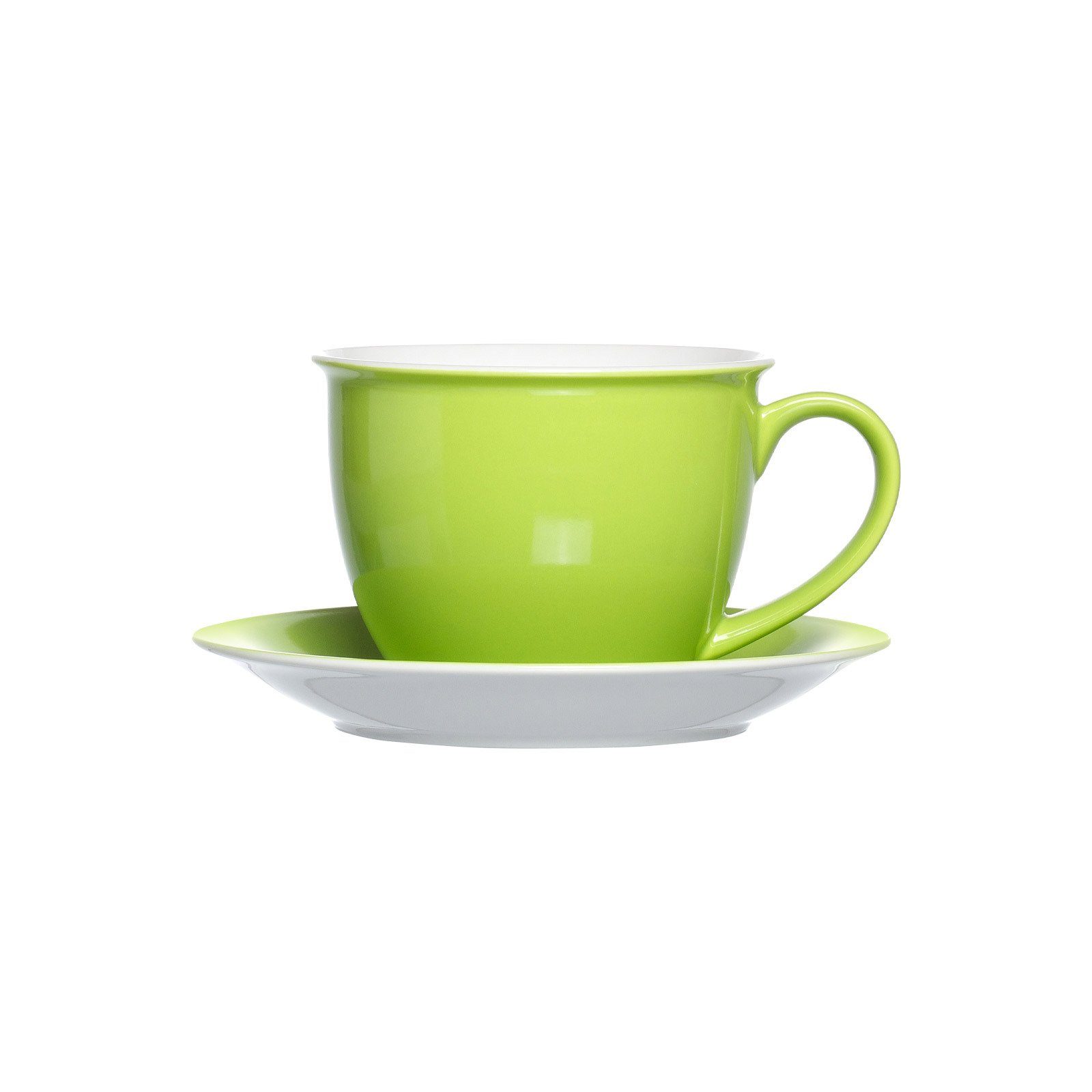 Ritzenhoff & Breker Tasse Doppio Milchkaffee Tasse mit Untertasse 350 ml, 2-tlg., Porzellan