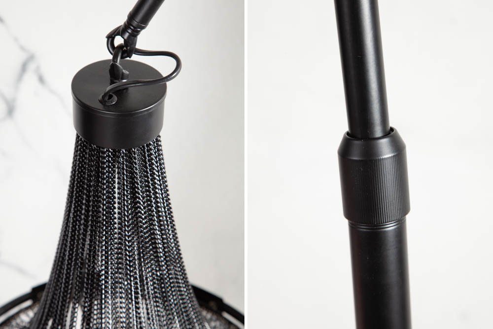 riess-ambiente Bogenlampe Metall Leuchtmittel, · Barock Design ROYAL verstellbar schwarz, · 204cm Wohnzimmer ohne ·