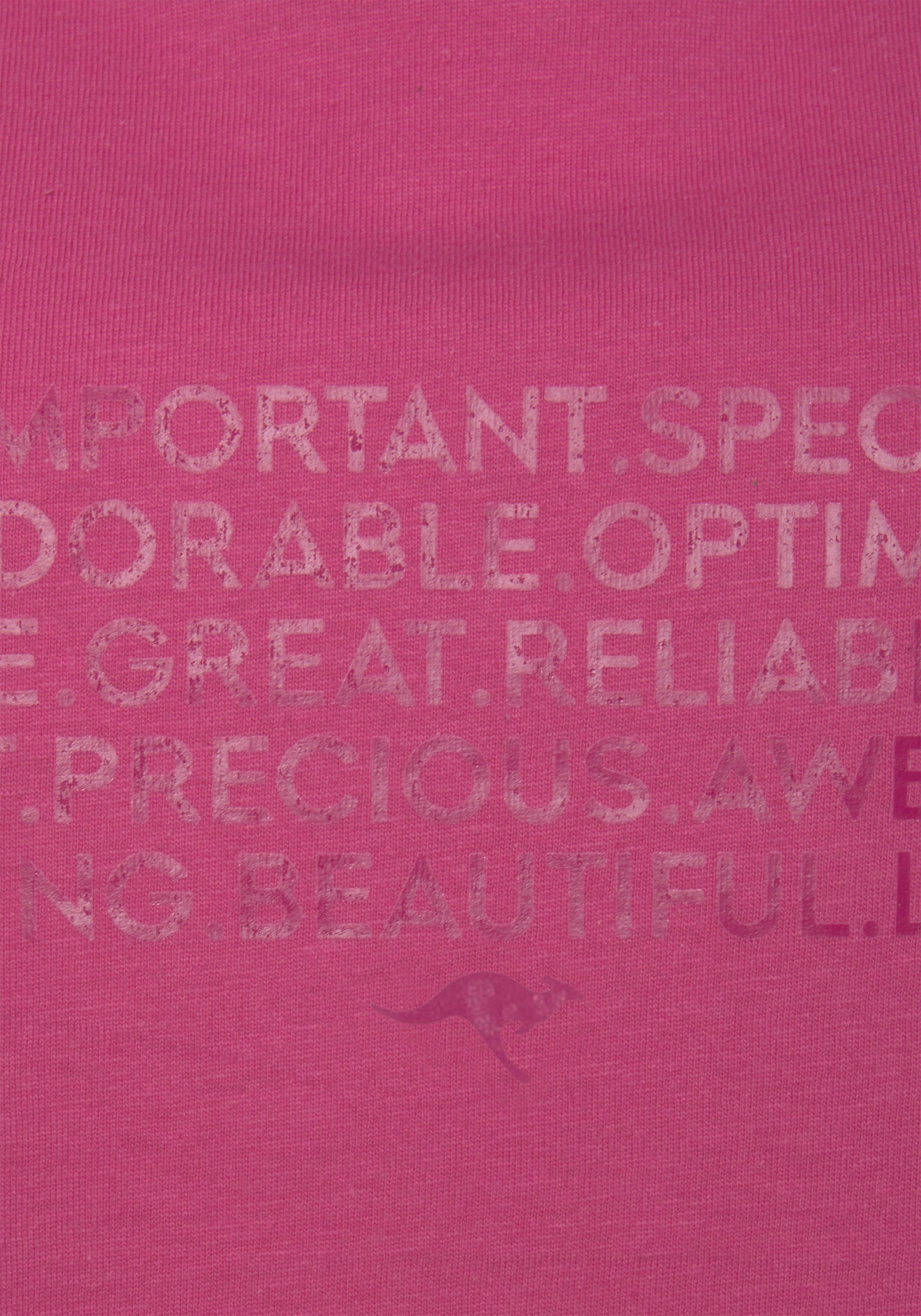 Bigshirt Slogan-Frontdruck mit KangaROOS pink
