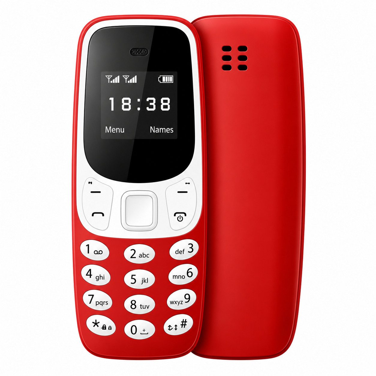 Athlix SERVO BM10 Mini-Funktionstelefon Kinder Rentner Handy (1,68 cm, MP3-Player mit geringer Strahlung und Ohrbügel-Tasche)