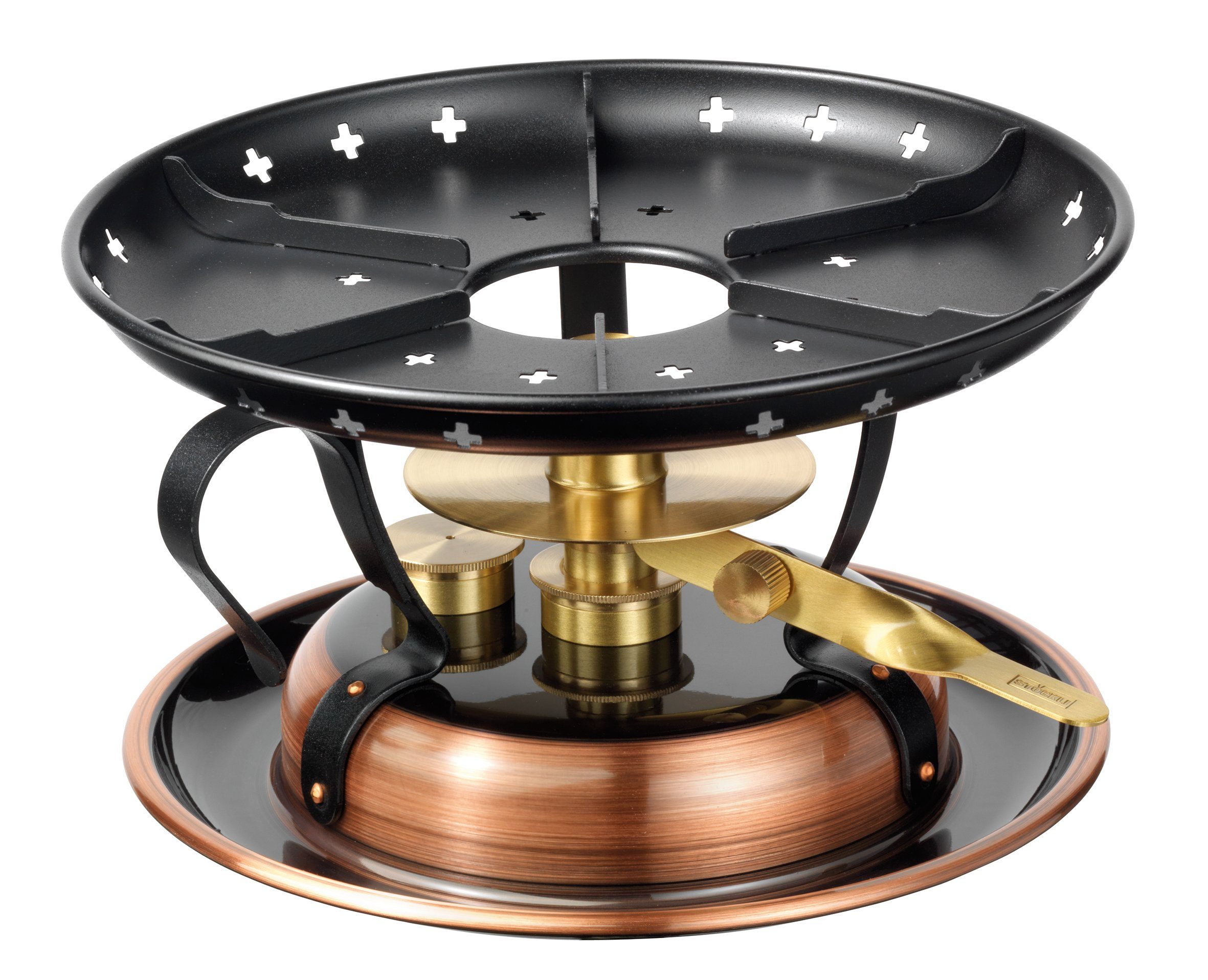 Stöckli Fondue Stöckli Rechaud Kupferbrüniert Dochtenbrenner- Swiss made