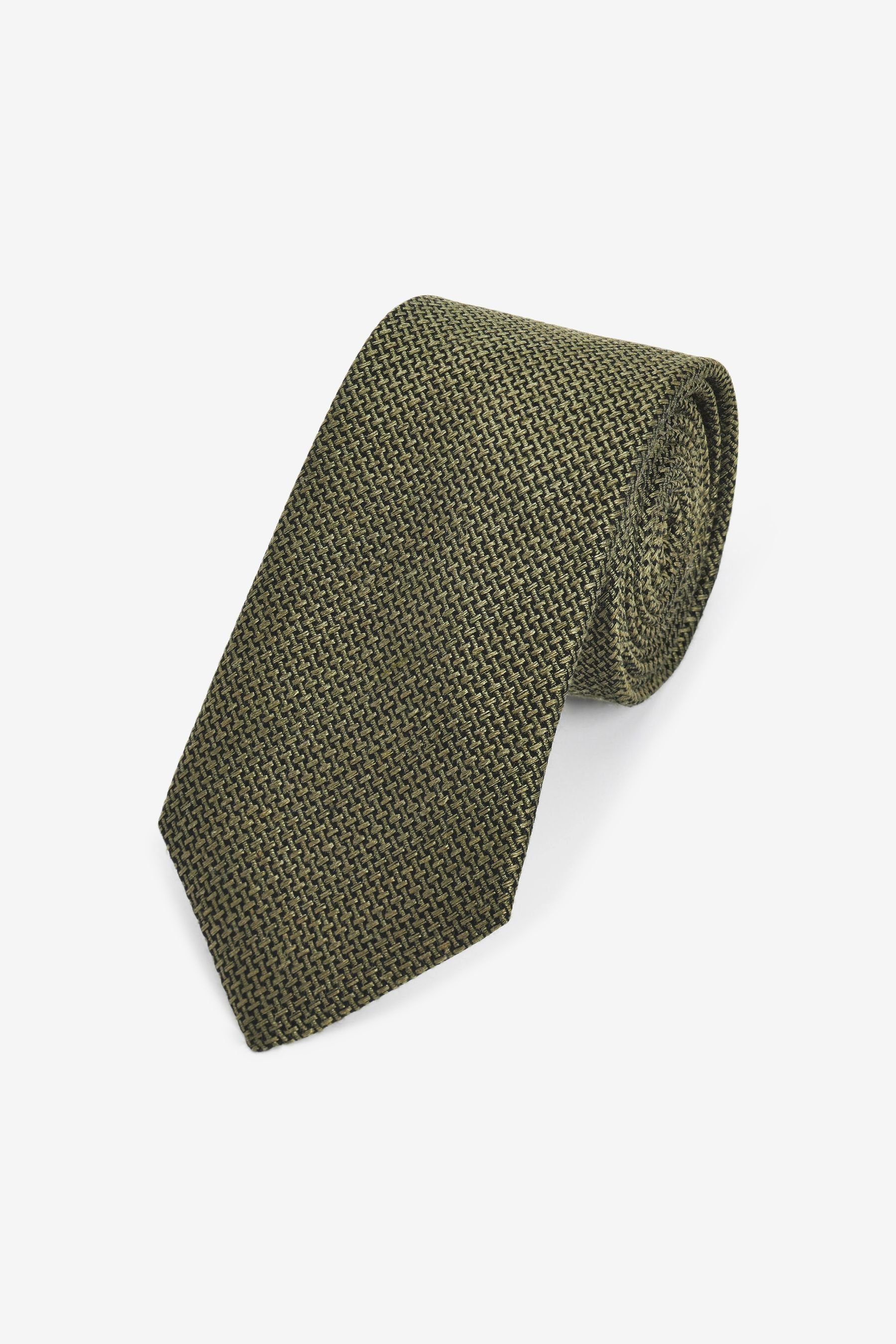 Dark (1-St) Signature Seidenkrawatte Krawatte Green Next Strukturierte