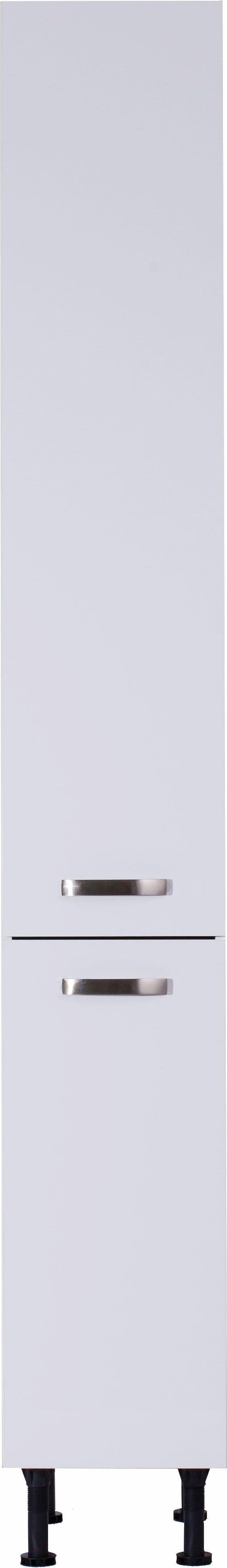 Apothekerschrank OPTIFIT 30 2 weiß/weiß weiß 5 | Cara mit Breite höhenverstellbare Vollauszügen und Füße, cm Ablagen,