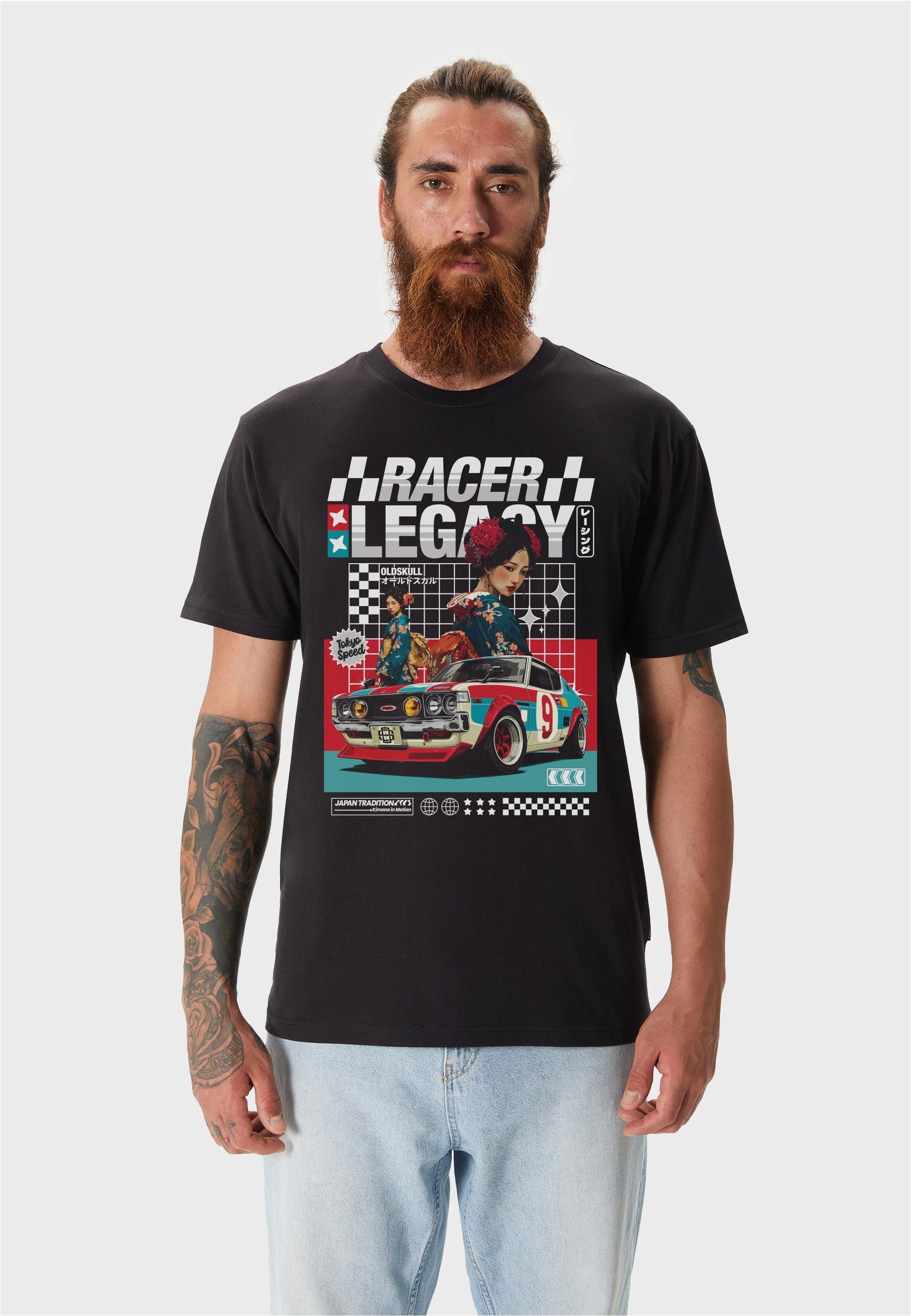 Oldskull T-Shirt Asian Kimono Racing Club Graphic mit fernöstlichem Motivprint