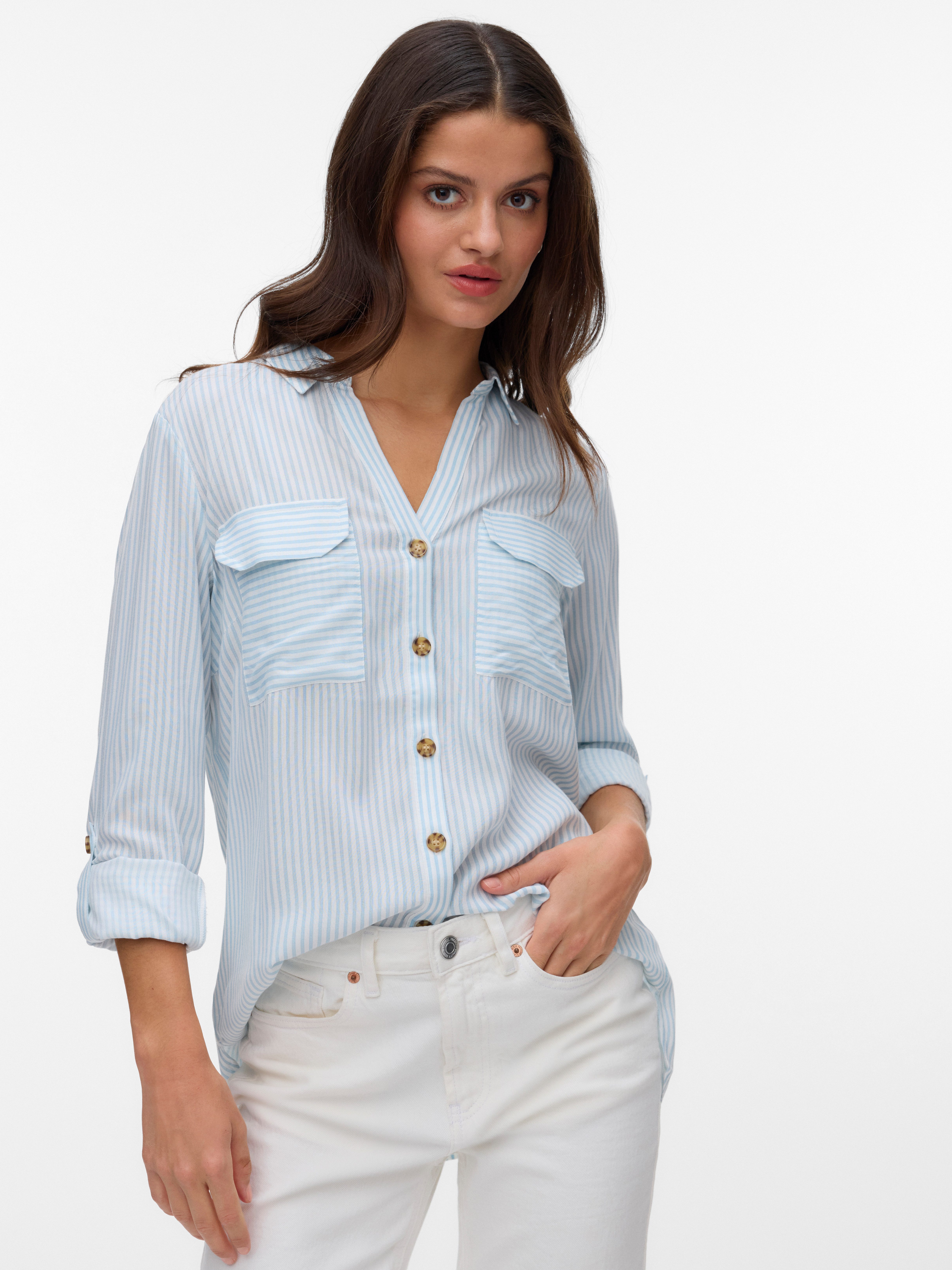 Vero Moda Hemdbluse VMBUMPY L/S SHIRT NEW WVN GA NOOS Viskose, regular fit