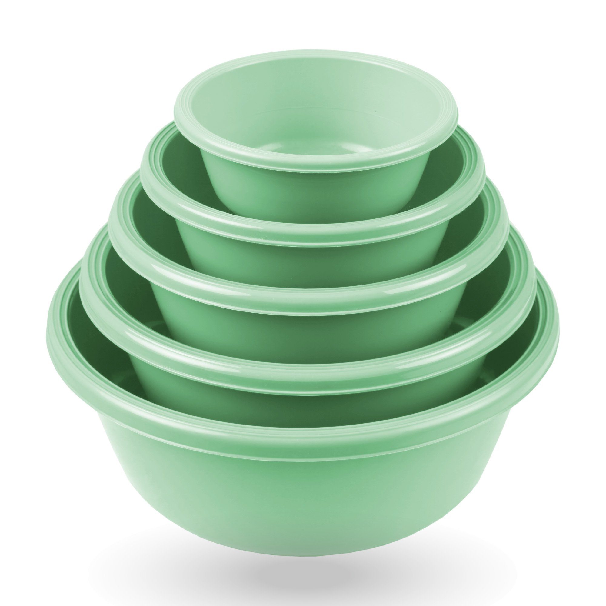 Pro Home Rührschüssel Servierschüssel (0,7L - 6L), Kunststoff, (5er Set, 5-tlg), Teigschüsseln Kunststoff Mixing Bowl Set Stapelbare Salatschüssel