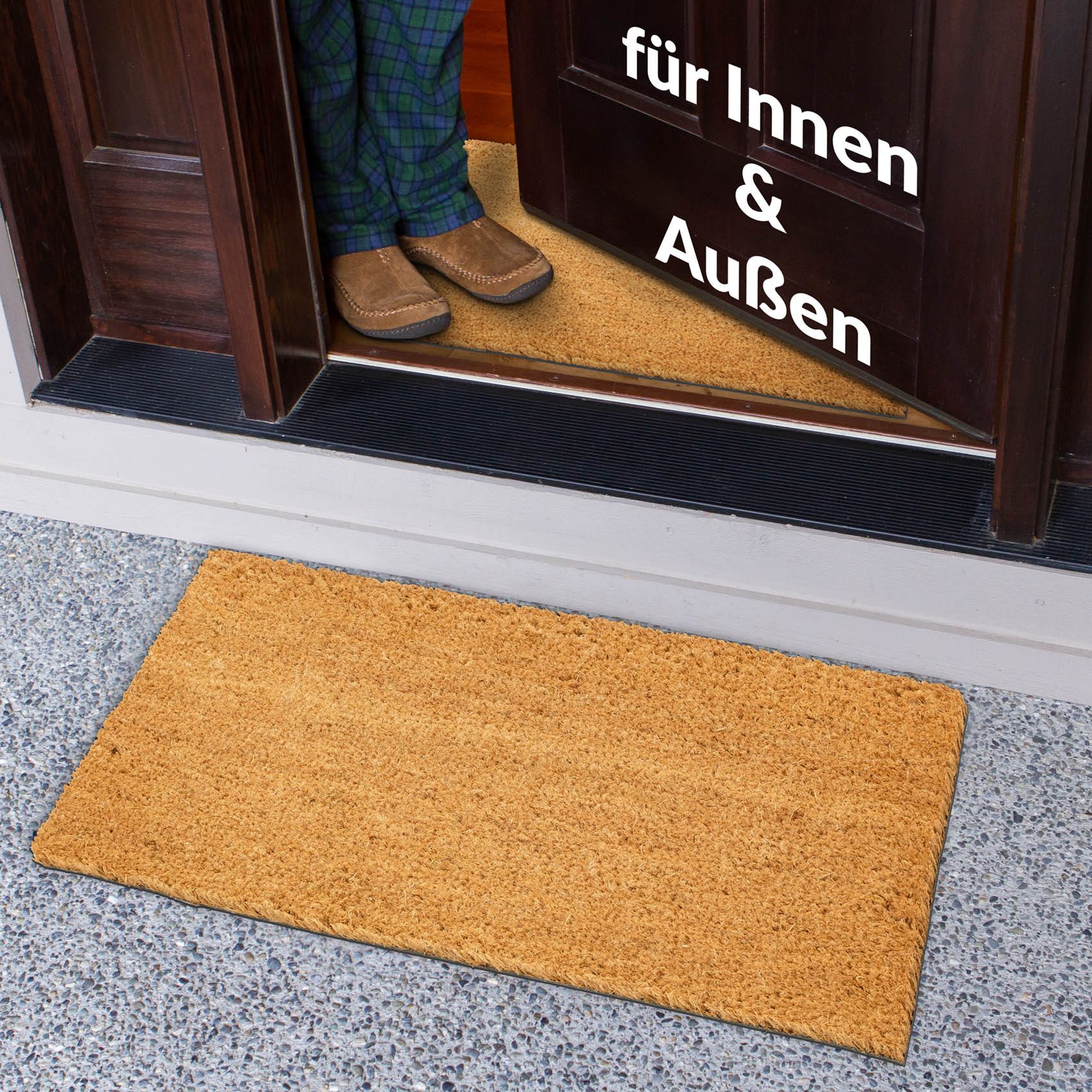 ANRO Bodenschutzmatte Kokos-Schmutzfangmatte Fußmatte rutschfest Naturfaser Vinyl Rückseite, 1x Kokosmatte, 1-St., 1Stück auf einer Rolle, Robust pflegeleicht 3 – Bild 5 von 5