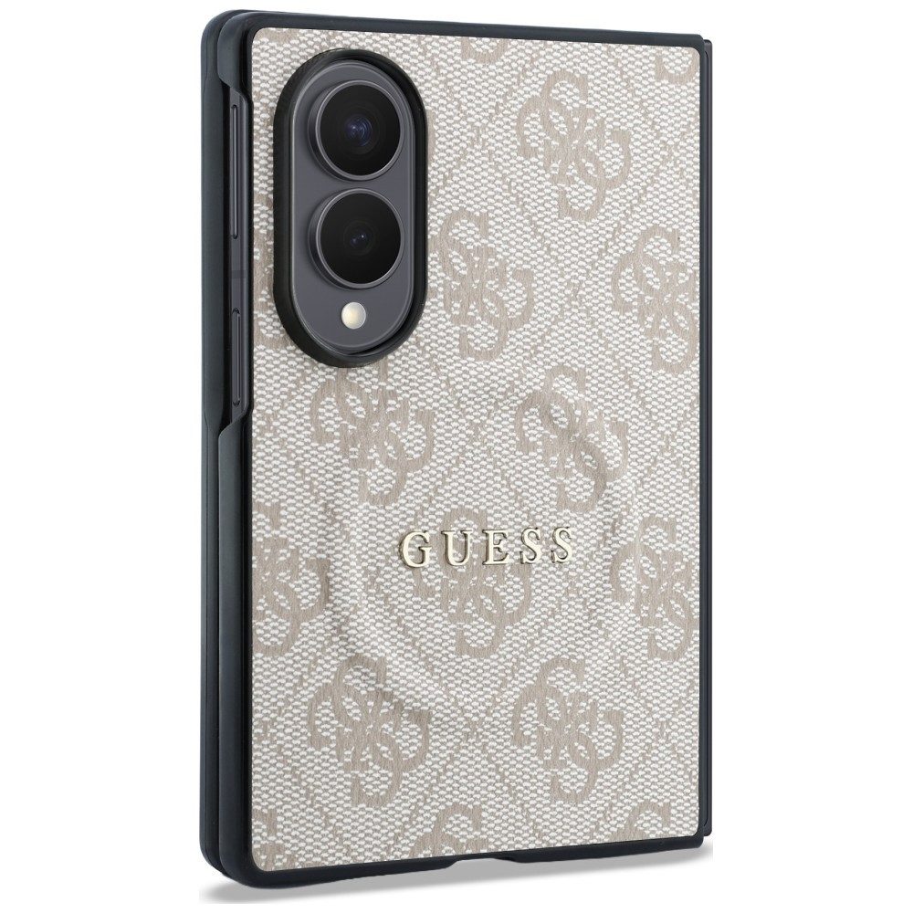 Guess Handyhülle Galaxy Z Fold 8 Case MagSafe Kunstleder rosa braun grau Logo golden 7,6 Zoll, Kantenschutz – Bild 3 von 5