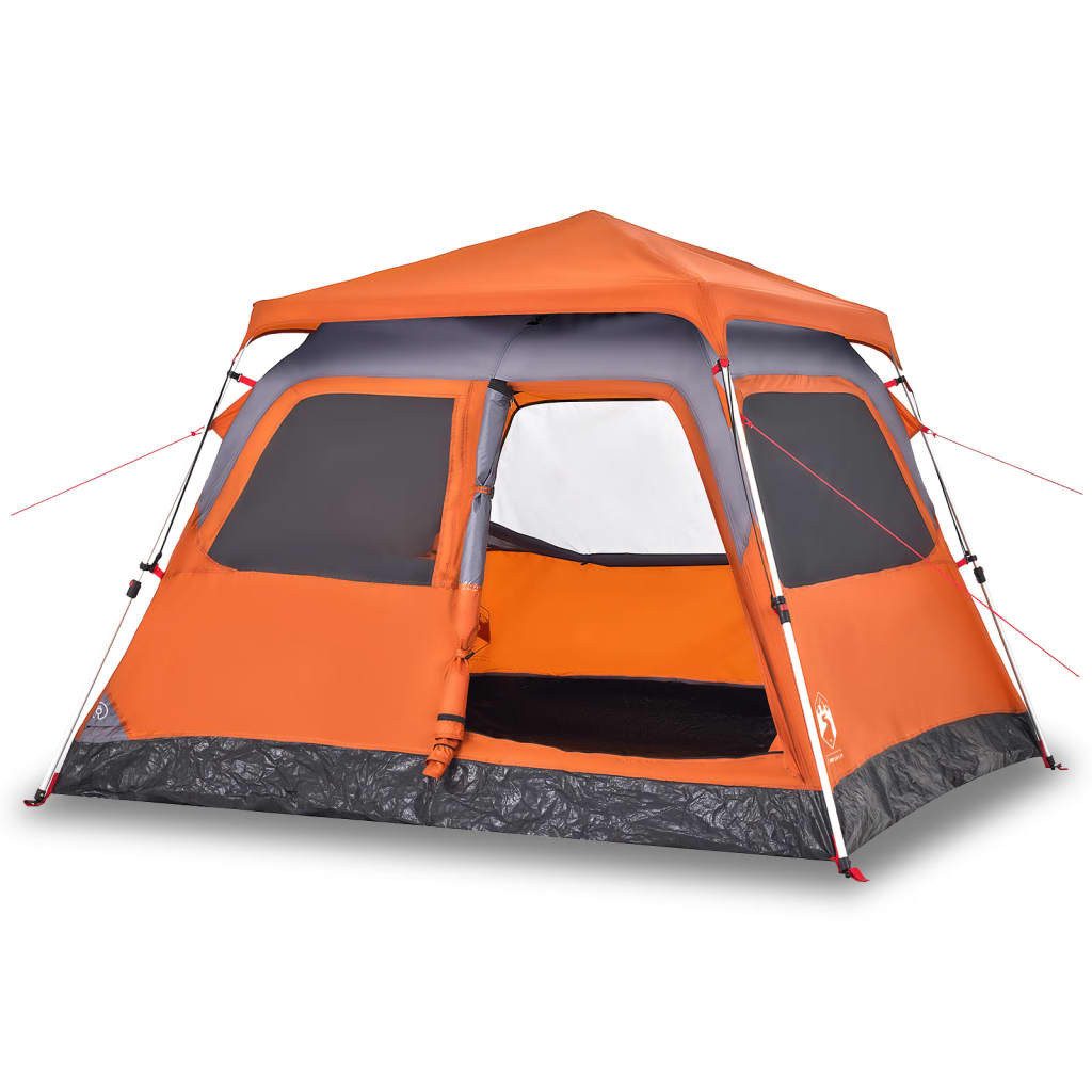 furnicato Faltzelt Campingzelt Kuppel 255x222x165 cm Grau und Orange für 4 Personen, (1 tlg)