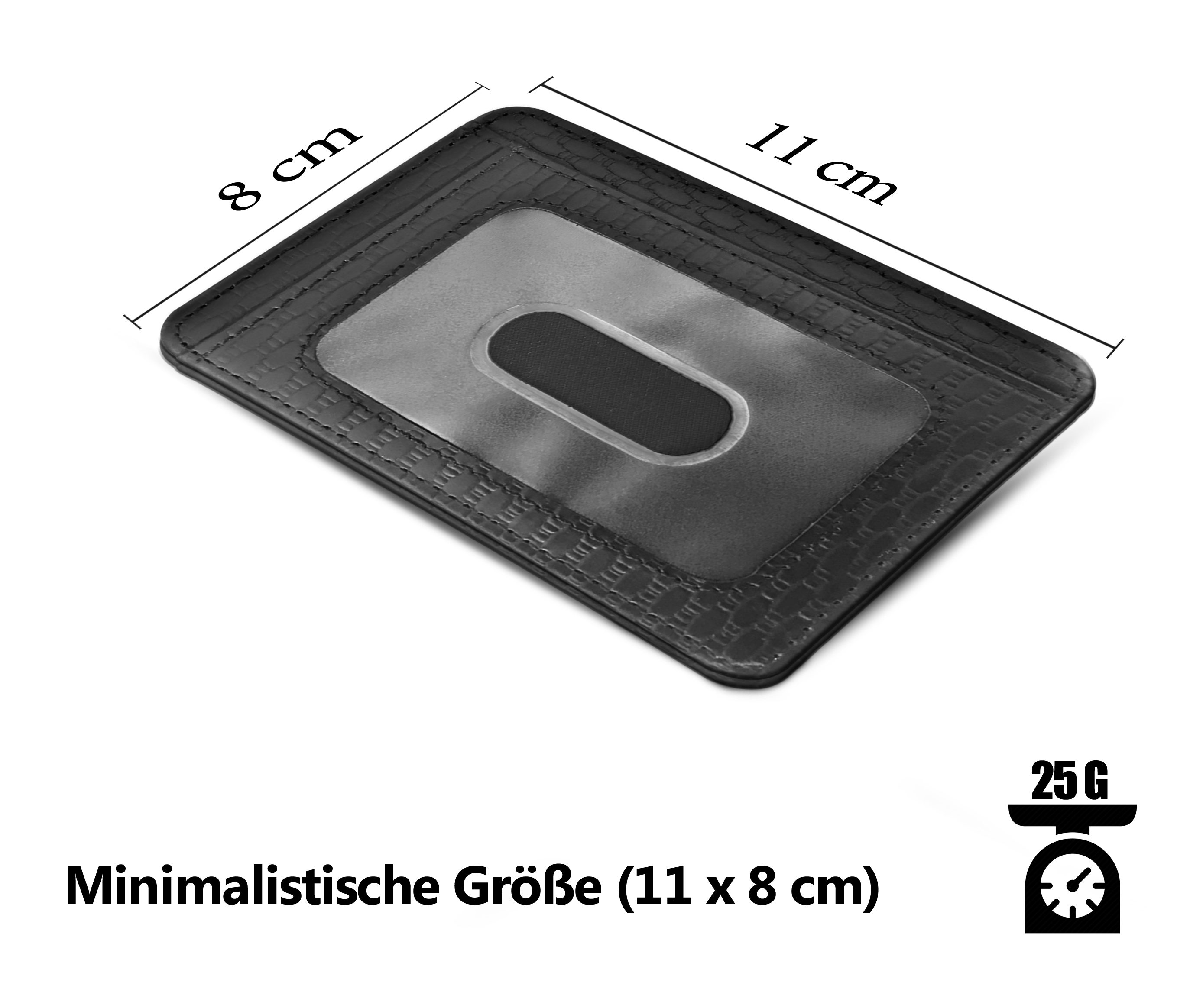 Wrischan Kartenetui 100% Echtleder Kartenetui SEHR Slim und FLACH Kreditkartenetui (Slim Wallet), Kartenhalter für bis zu 12 Kreditkarten, Brieftasche, Mini Gel – Bild 3 von 5