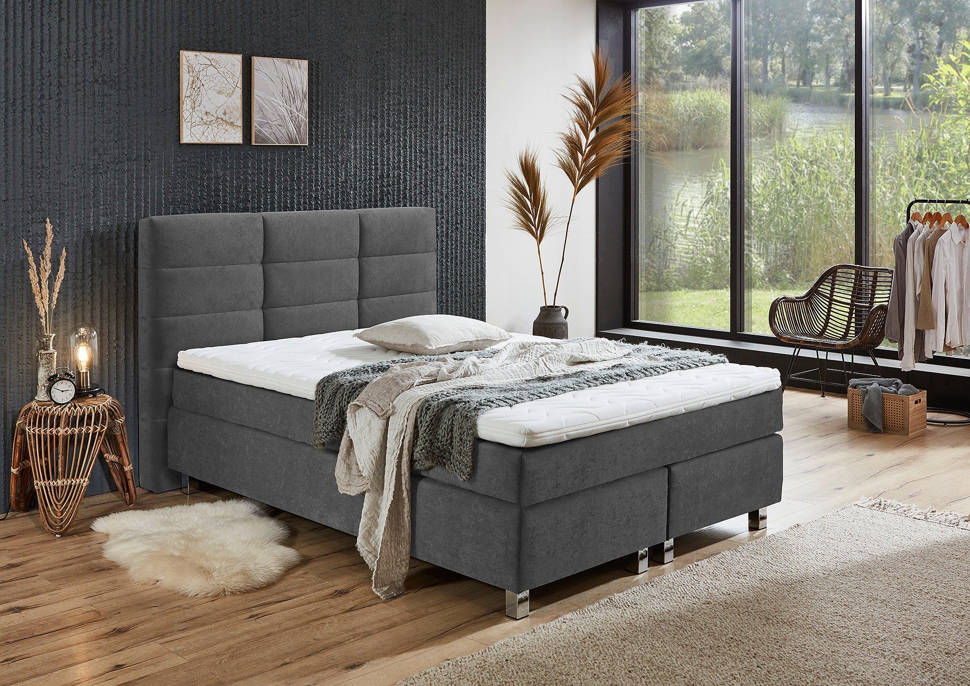 Westfalia Schlafkomfort Boxspringbett wahlweise mit Kaltschaum-Topper günstig online kaufen