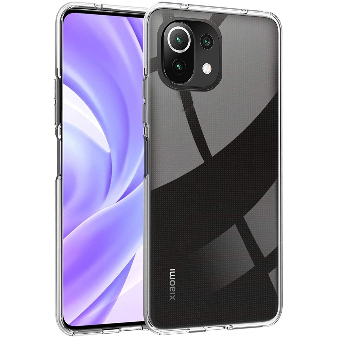 CoolGadget Handyhülle Silikon Handy Hülle Slim für Xiaomi Mi 11 Lite 6,55 Zoll, dünne TPU Schutzhülle Case in transparent / durchsichtig