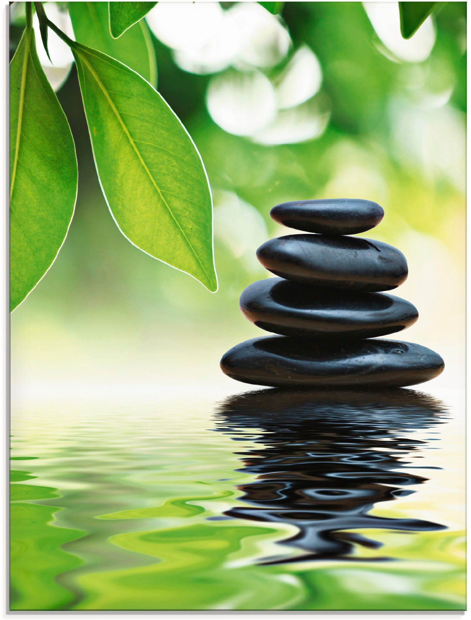 Artland Glasbild »Zen Steinpyramide auf Wasseroberfläche«, Zen, (1 St.), in günstig online kaufen