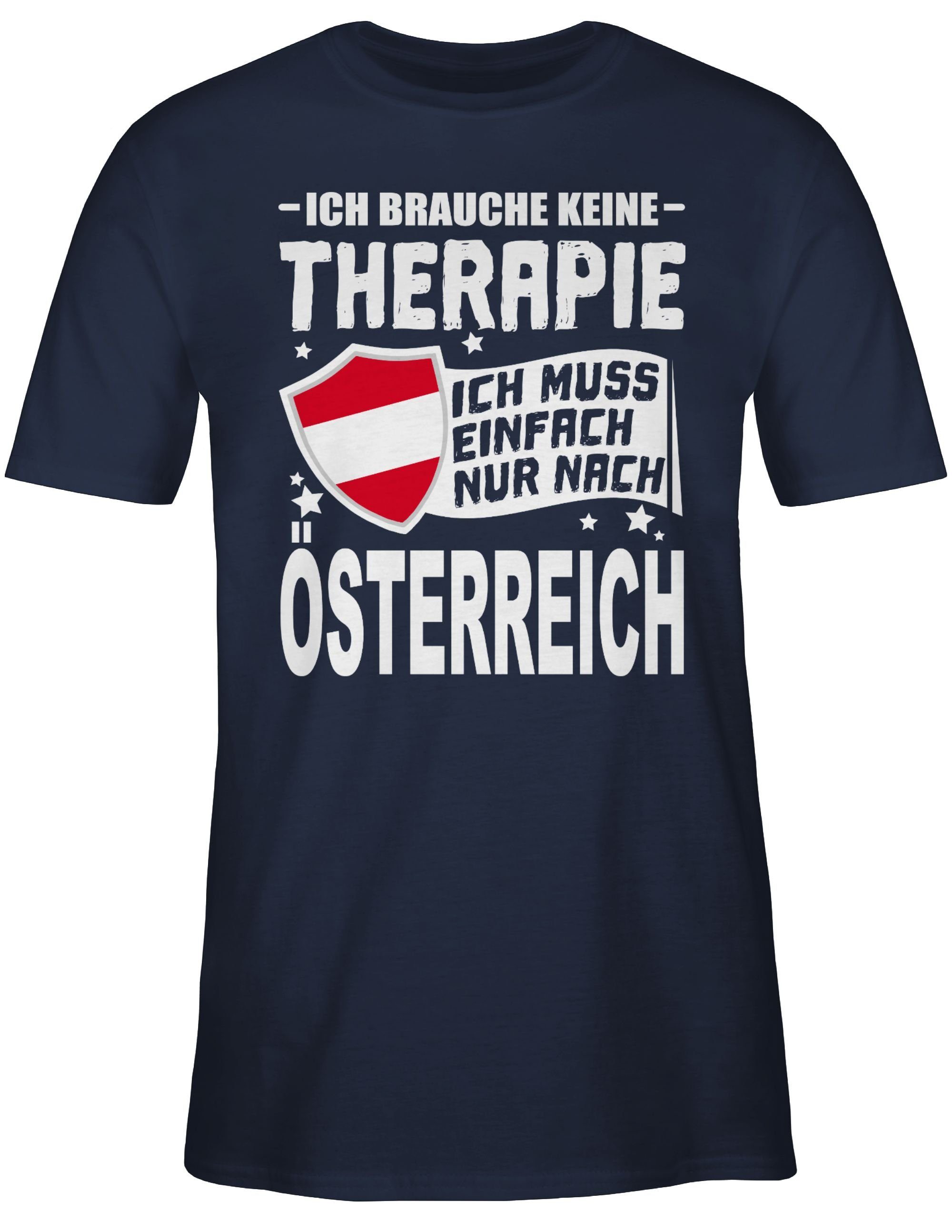 2 brauche Blau muss weiß Shirtracer Wappen keine einfach Navy Länder nur T-Shirt Ich - Therapie Österreich nach Ich