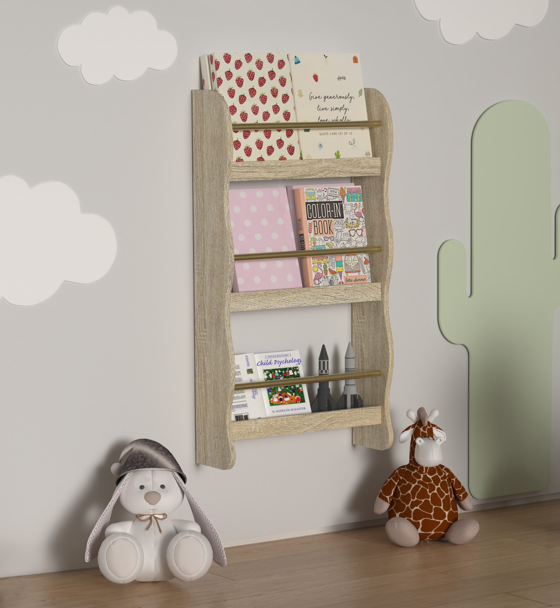 VCM Wandregal Holz Kinderregal Bücherregal Kinder Regal Kilaro