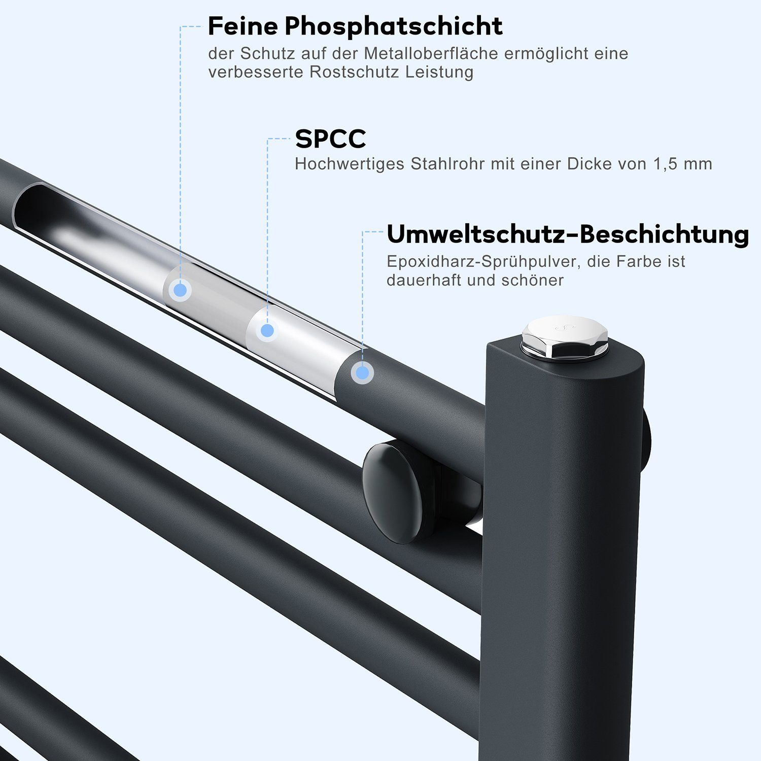 SONNI Elektrischer Badheizkörper Heizkörper elektrisch bad Badheizkörper El günstig online kaufen