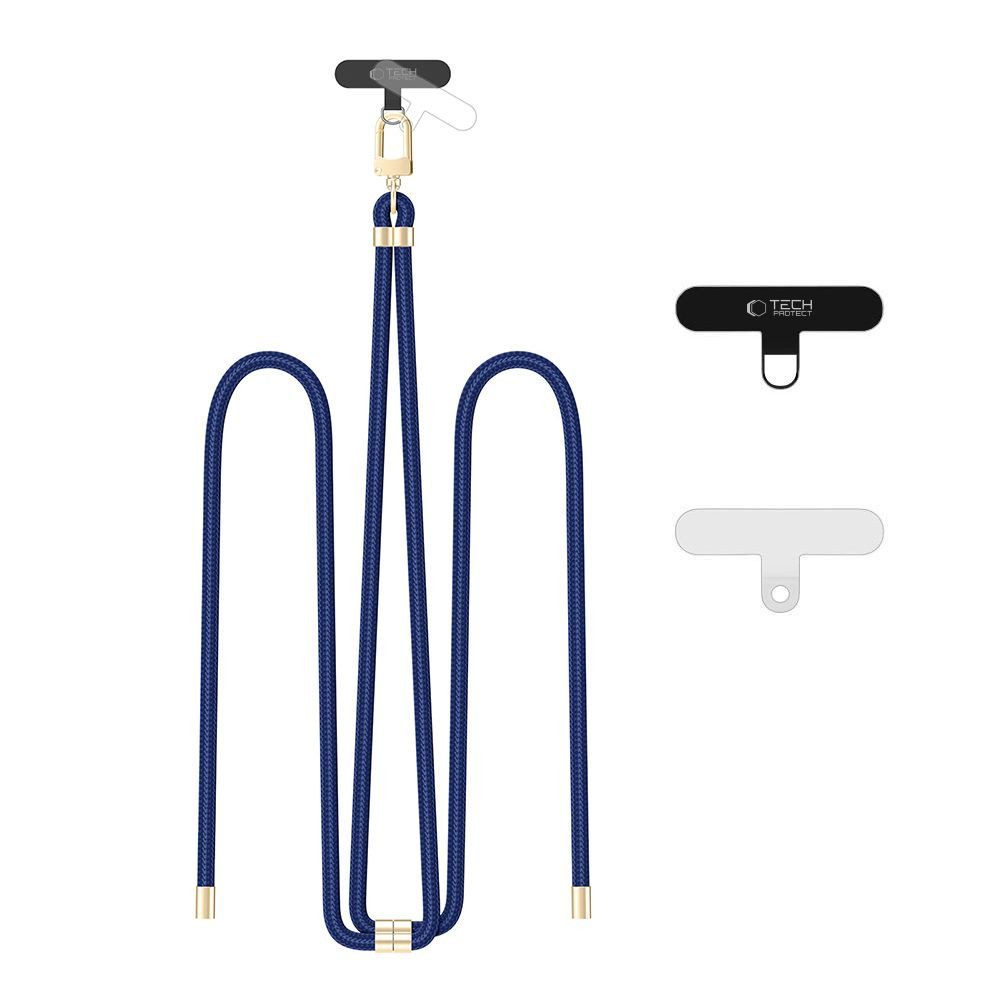 TECH PROTECT Handykette Umhängeband Schulterkordel Handyband, längenverstellbar, 2 Adapter, Karabiner