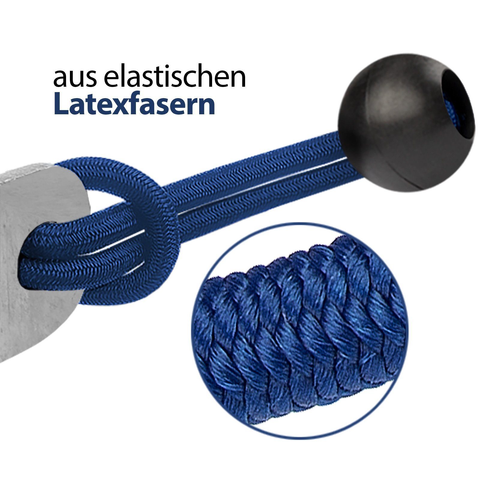 Karat Längen Wiederverwendbar Gummispanner Blau 20er-Sets, Spanngurt 3 Kugel, Kugel, 2 Farben,