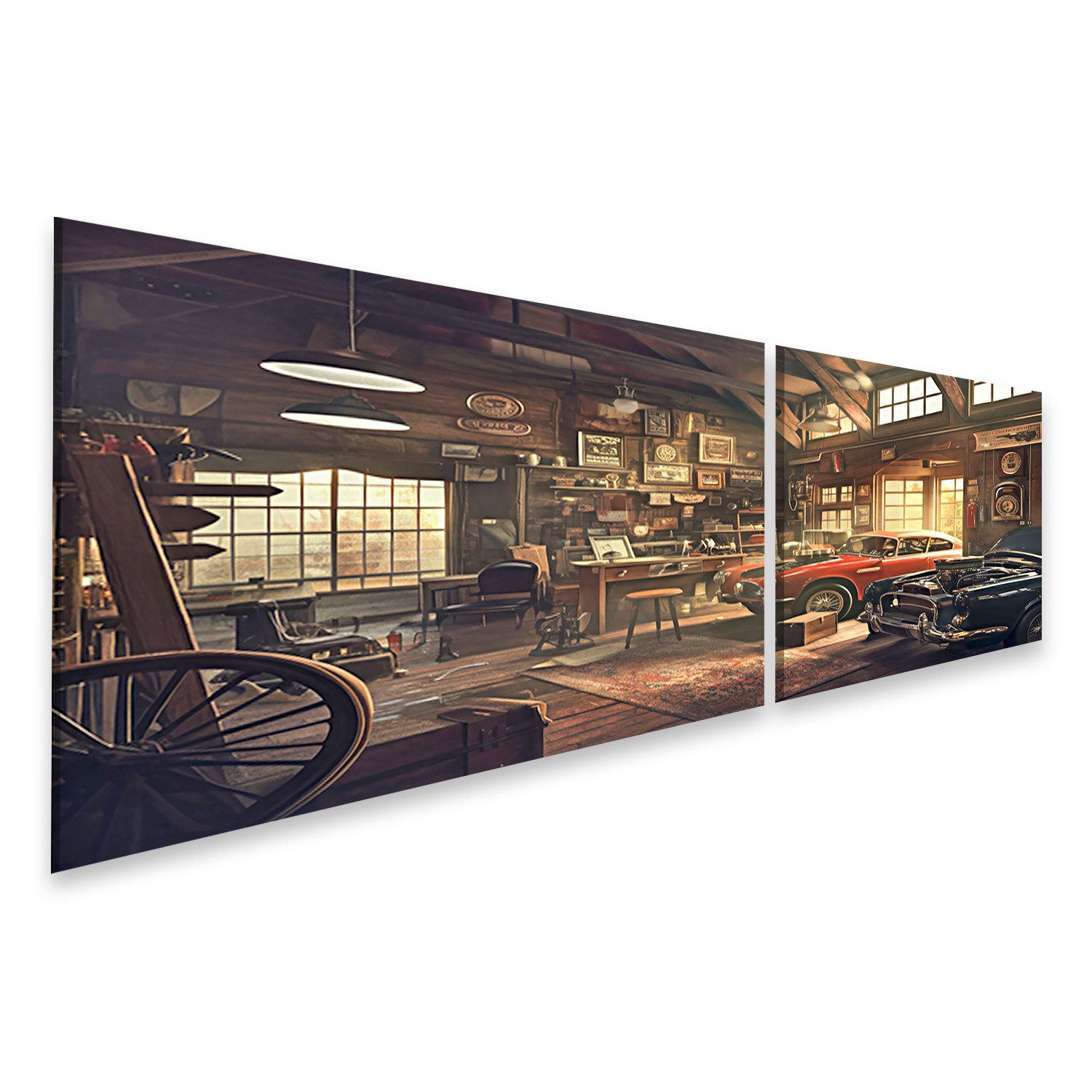 islandburner Leinwandbild, Klassische Autos und Vintage Werkstatt