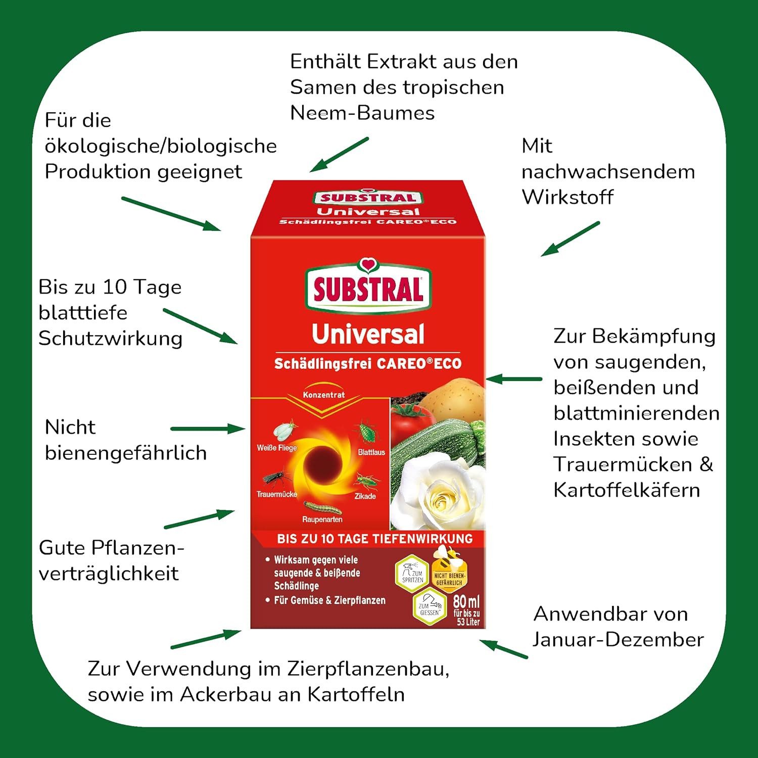 Substral Insektenspray Substral Universal Schädlingsfrei CAREO ECO 80ml – Bild 4 von 5