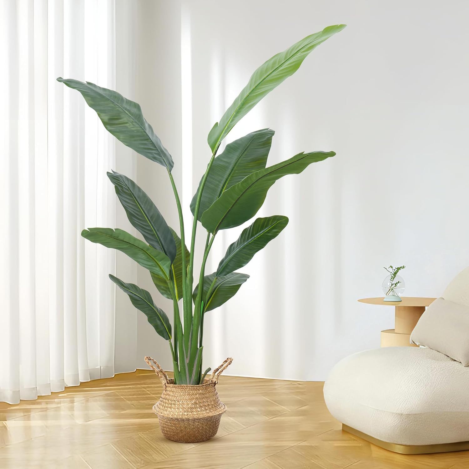 Kunstpflanze 160cm Künstliche Pflanzen im Topf Groß Fake Plant mit Seegras günstig online kaufen