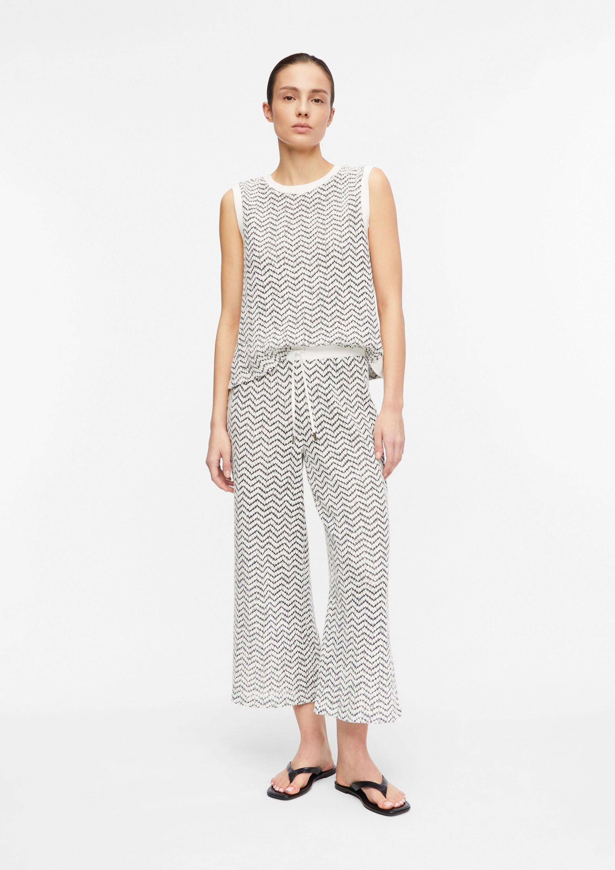 comma Caprihose Hose Culotte aus Strukturjersey