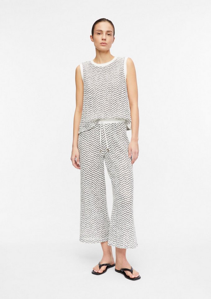 comma Caprihose Hose Culotte aus Strukturjersey