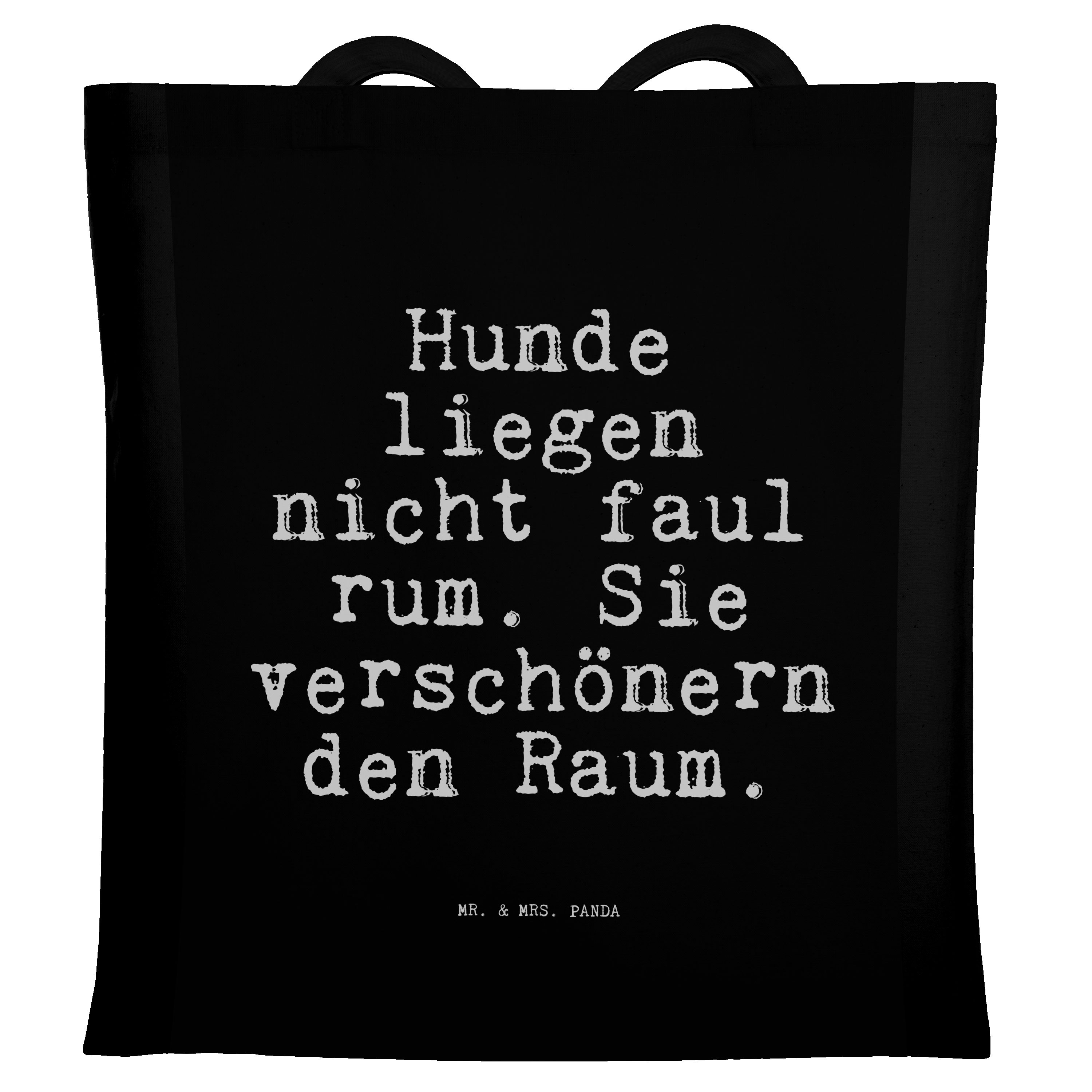 Mr. & Mrs. Panda Tragetasche »Hunde liegen nicht faul... Schwarz