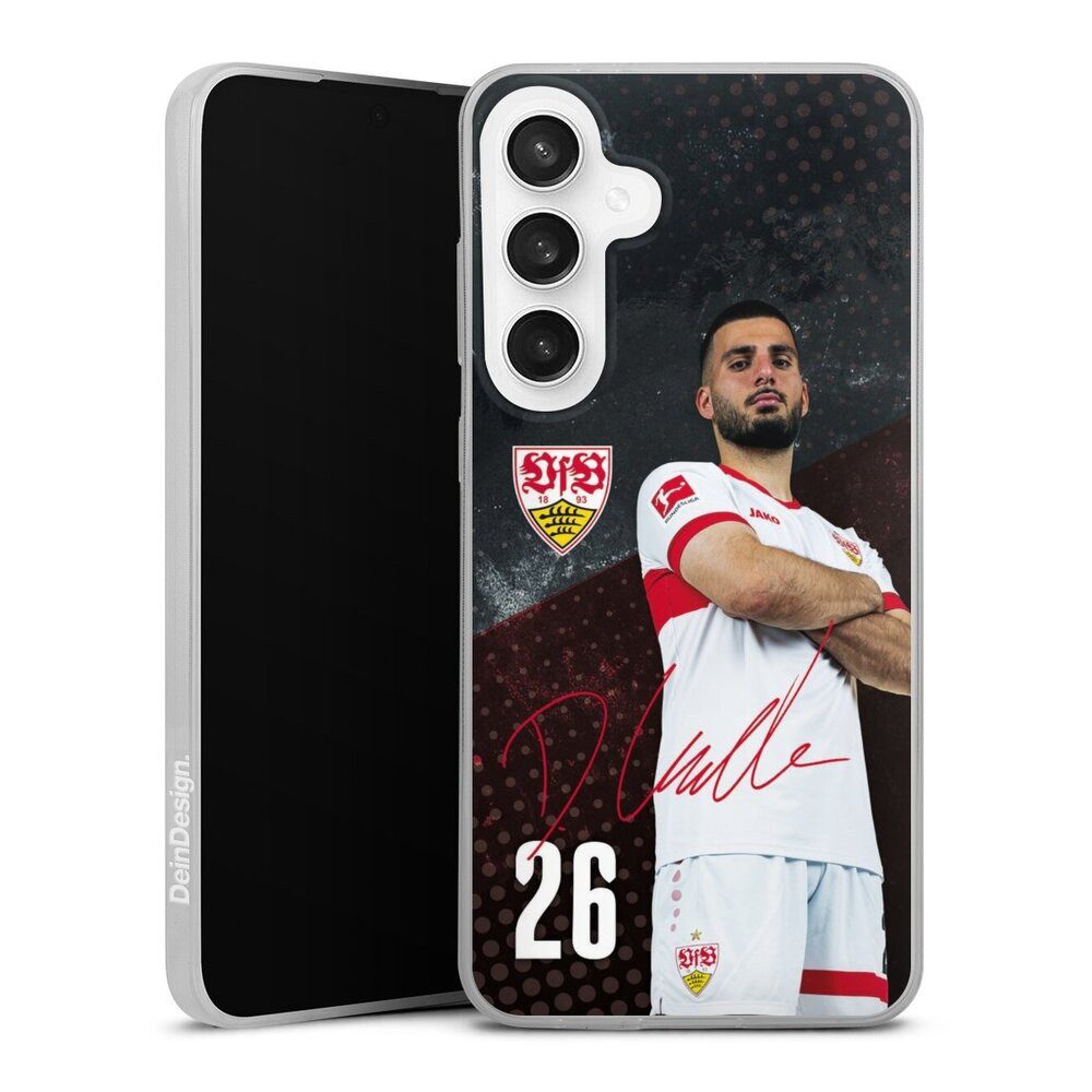 DeinDesign Handyhülle VfB Stuttgart Deniz Undav Offizielles Lizenzprodukt Deniz Undav 24/25, Samsung Galaxy S24 FE 5G Slim Case Silikon Hülle Ultra Dünn
