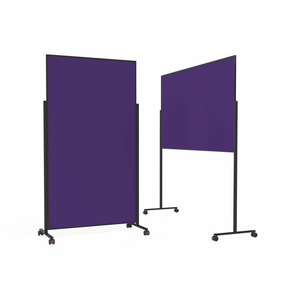 Anzeigetafel Design-Moderationstafel mit Rollen, 100x180cm, Violett.