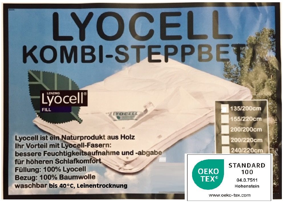 Betten Traumland 4-Jahreszeitenbett TENCEL™ Lyocell Lenzing 4-Jahreszeiten-Decke, Füllung: 100% TENCEL™ Lyocell Lenzing, 2 Decken = 4 Jahreszeitendecke, knöpfbar